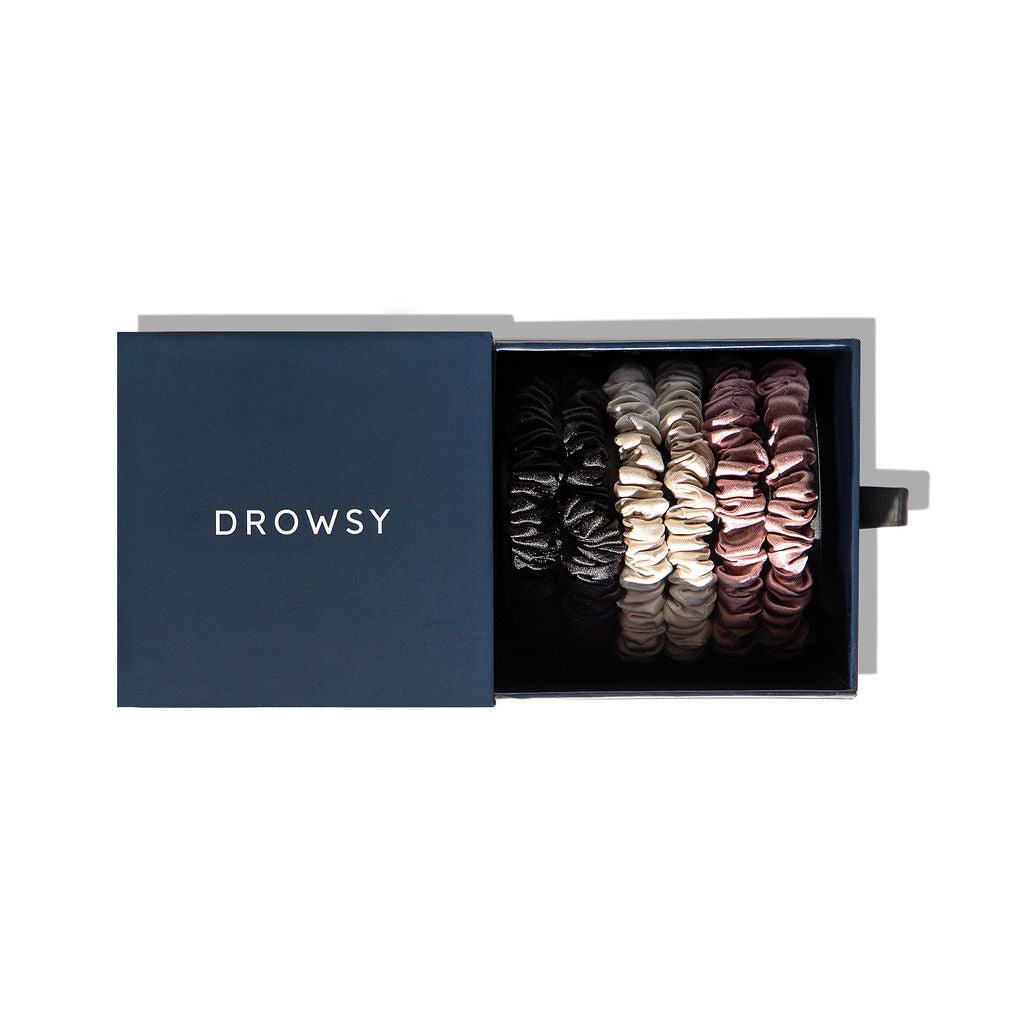 Skinny Scrunchie Set - Rose, Dusty, Black Drowsy