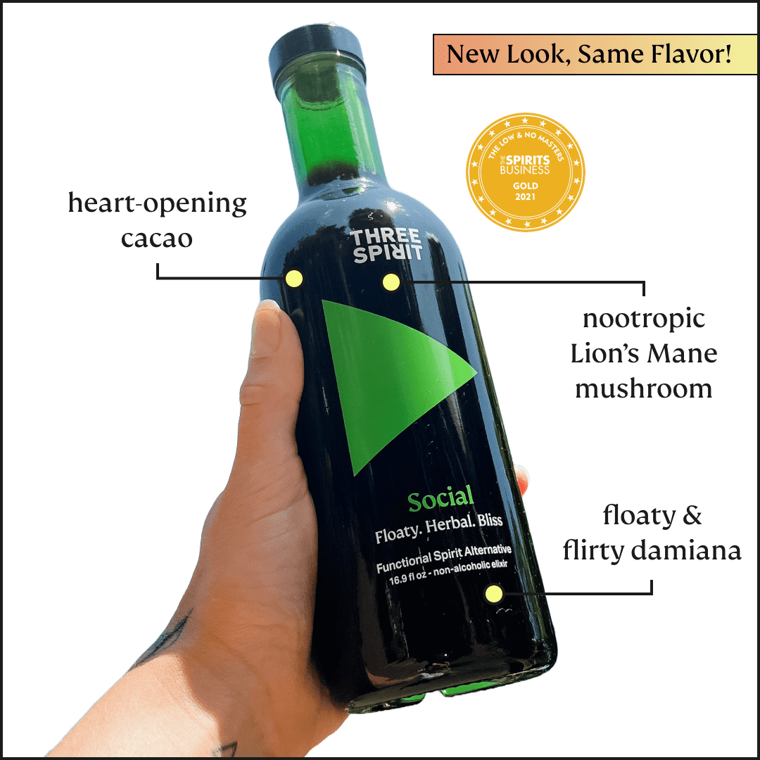 Social • Non - Alcoholic Botanical Elixir • The Mood Maker Three Spirit US