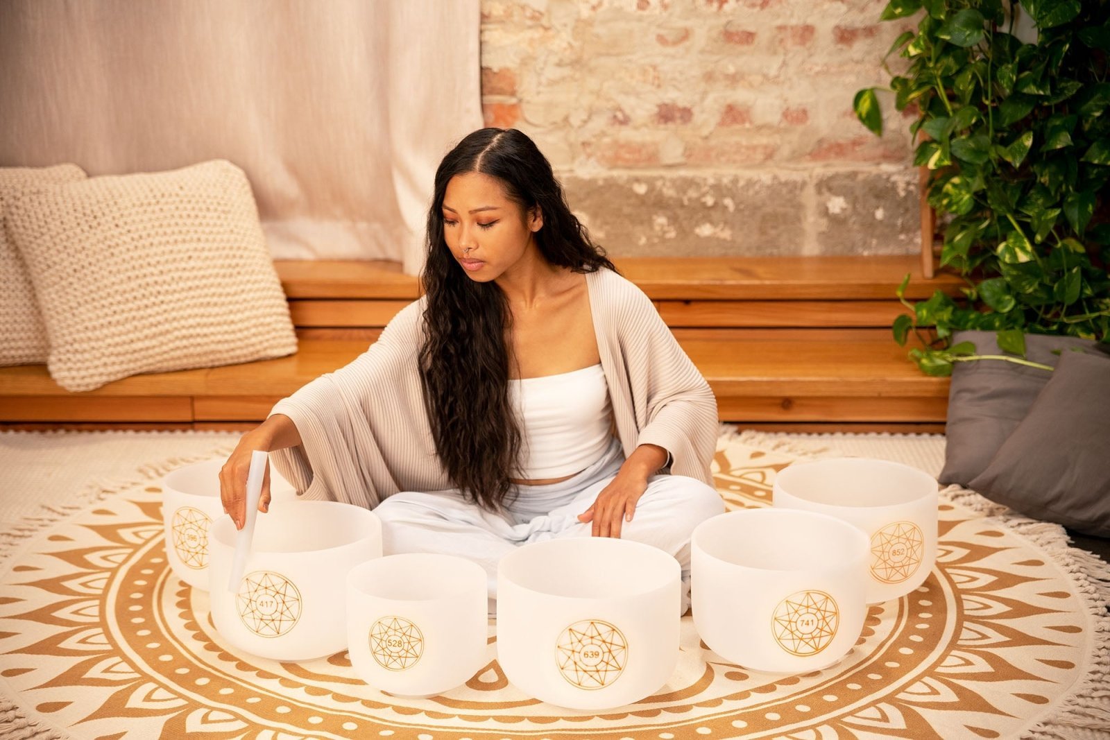 Solfeggio Crystal Singing Bowl Set (396, 417, 528, 639, 741, 852 Hz) Sound Healing LAB