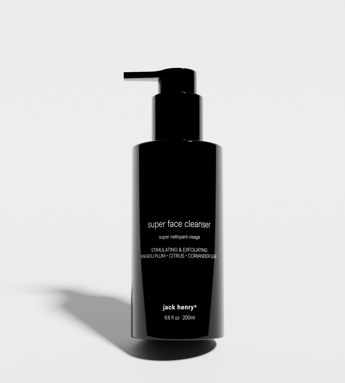 Jack Henry Super Face Cleanser 6.8 fl oz black pump bottle