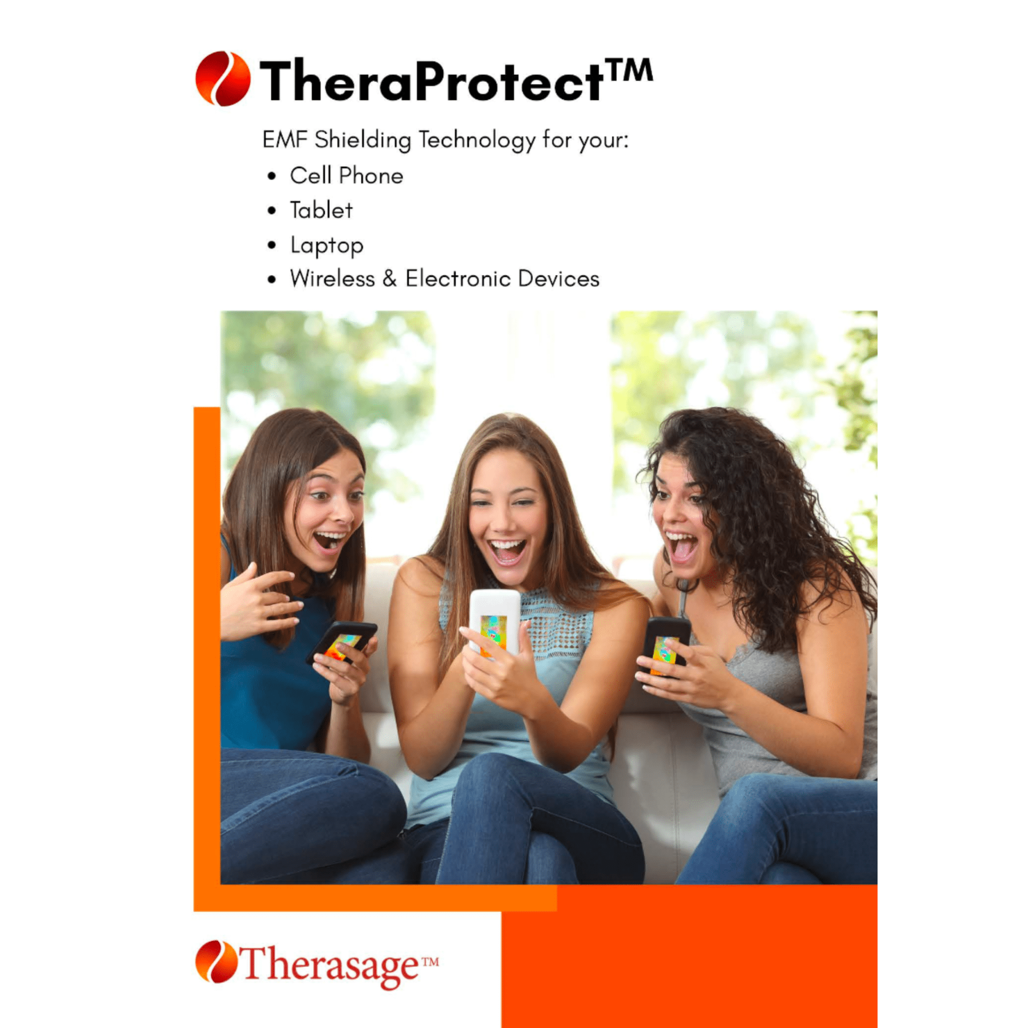 TheraProtect EMF Harmonizer - Gold - Cell Phone / Laptop / Tablet EMF Shield (2 Pack) Therasage