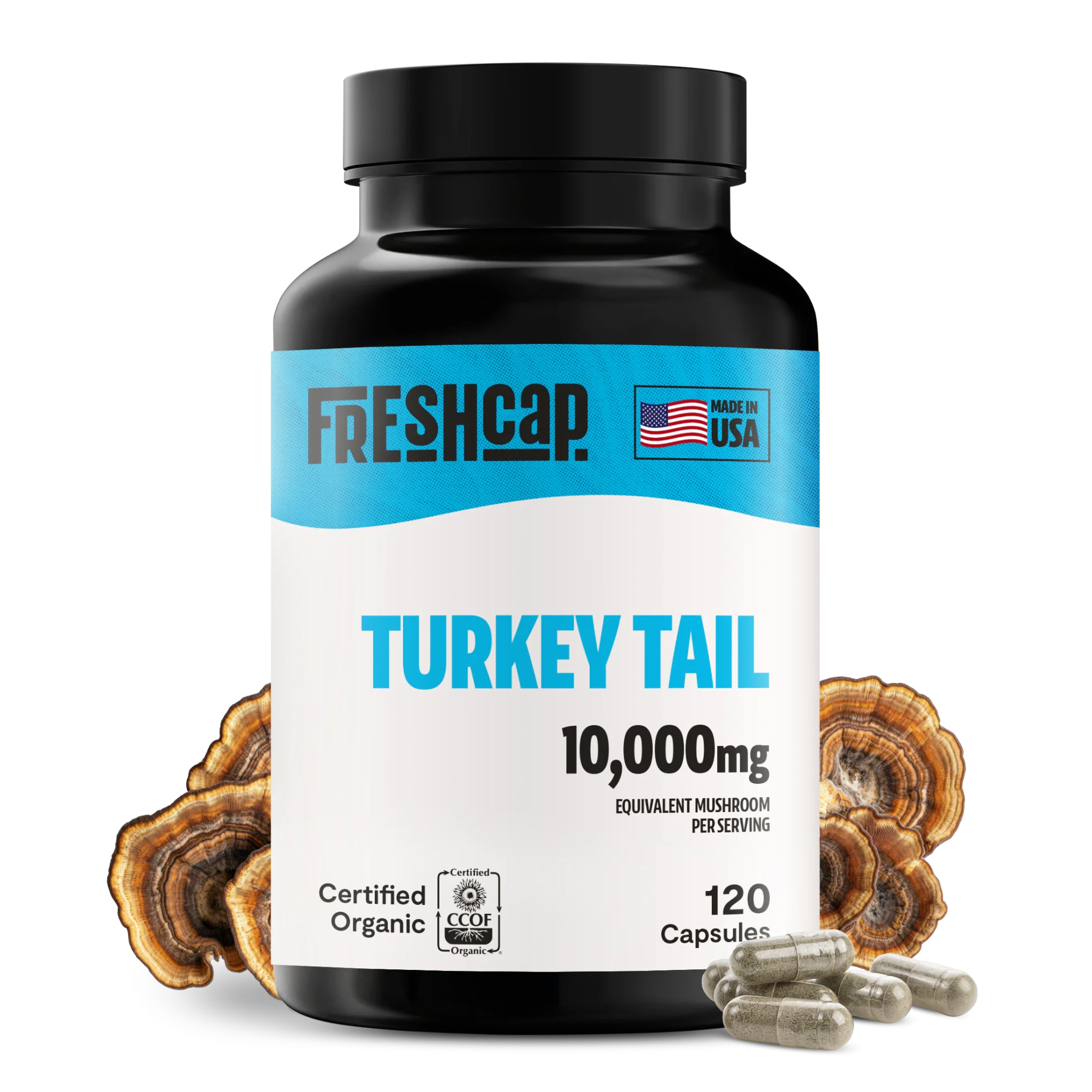 Turkey Tail Mushroom Extract Capsules FreshCap Mushrooms