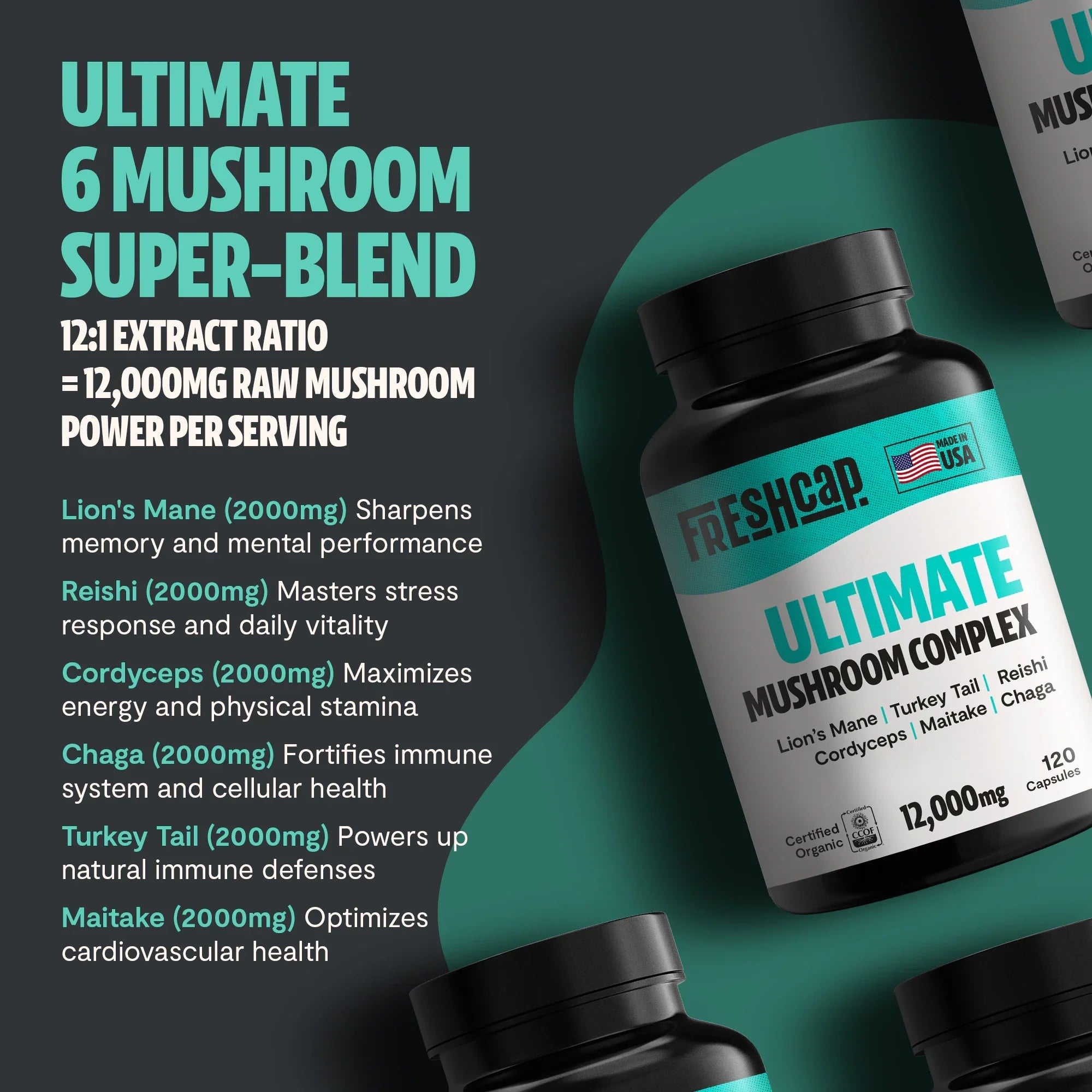 Ultimate Mushroom Complex Capsules FreshCap Mushrooms