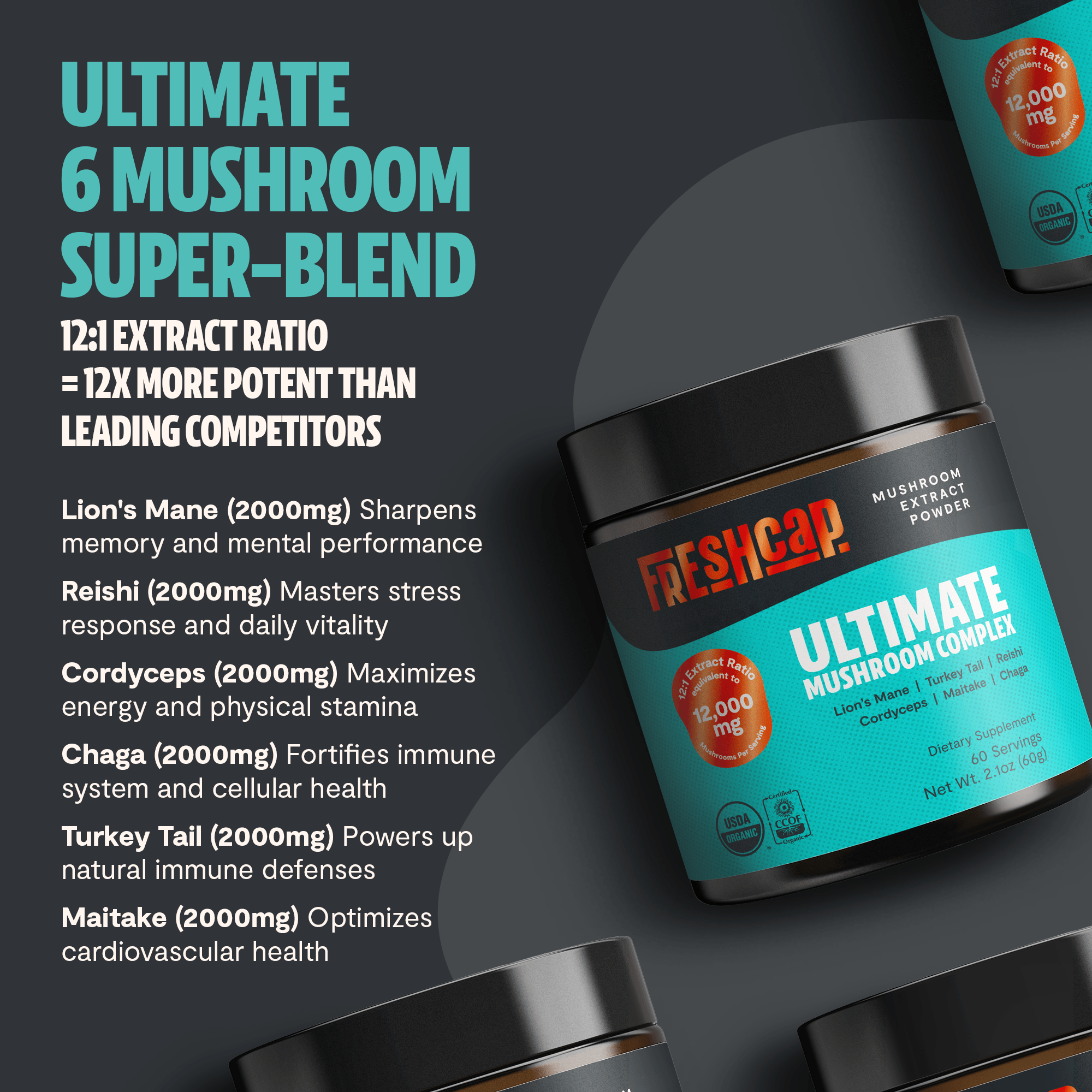 Ultimate Mushroom Complex Powder FreshCap Mushrooms