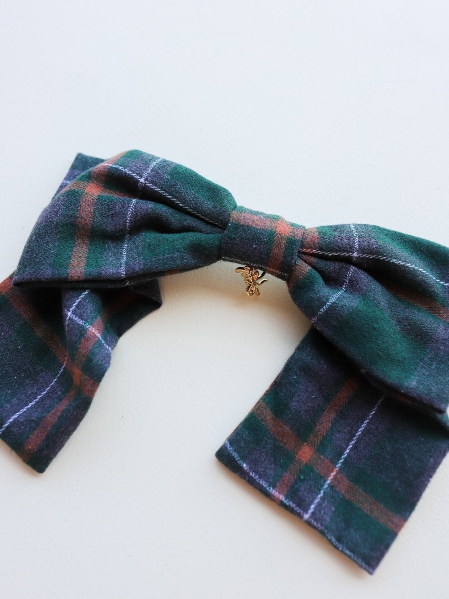 UNIVERSITY PLAID SLOUCHY BOW KAXI.co