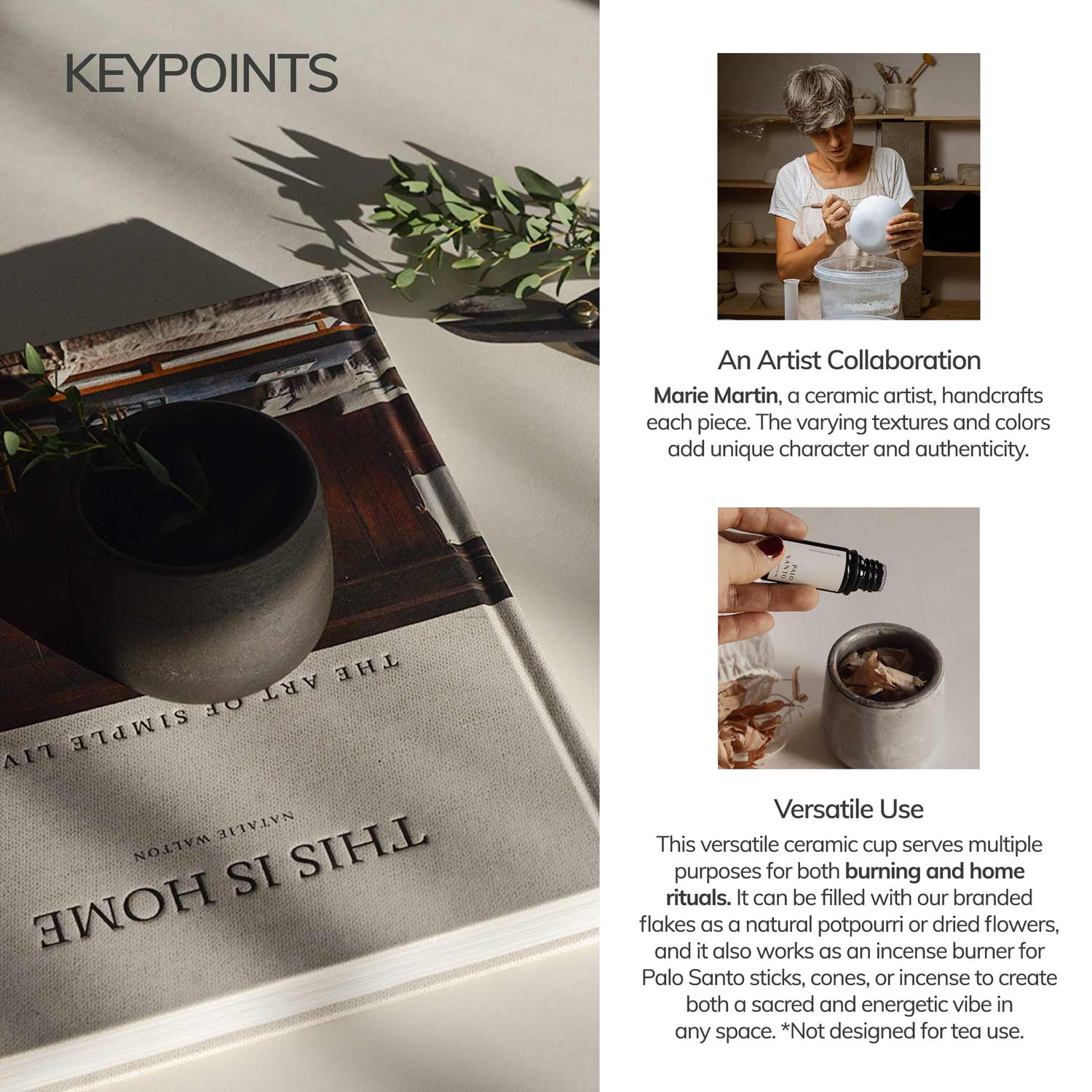 Versatile Sand Ceramic Cup CEDAR AND MYRRH