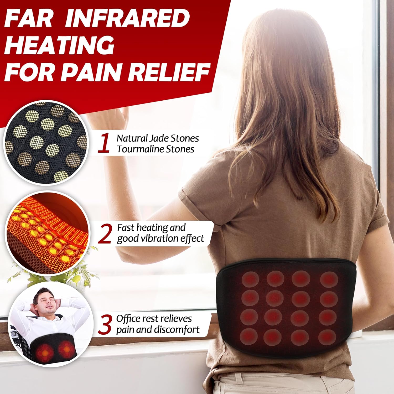 Wearable Far Infrared Heating Pad for Back Pain Relief iReliev