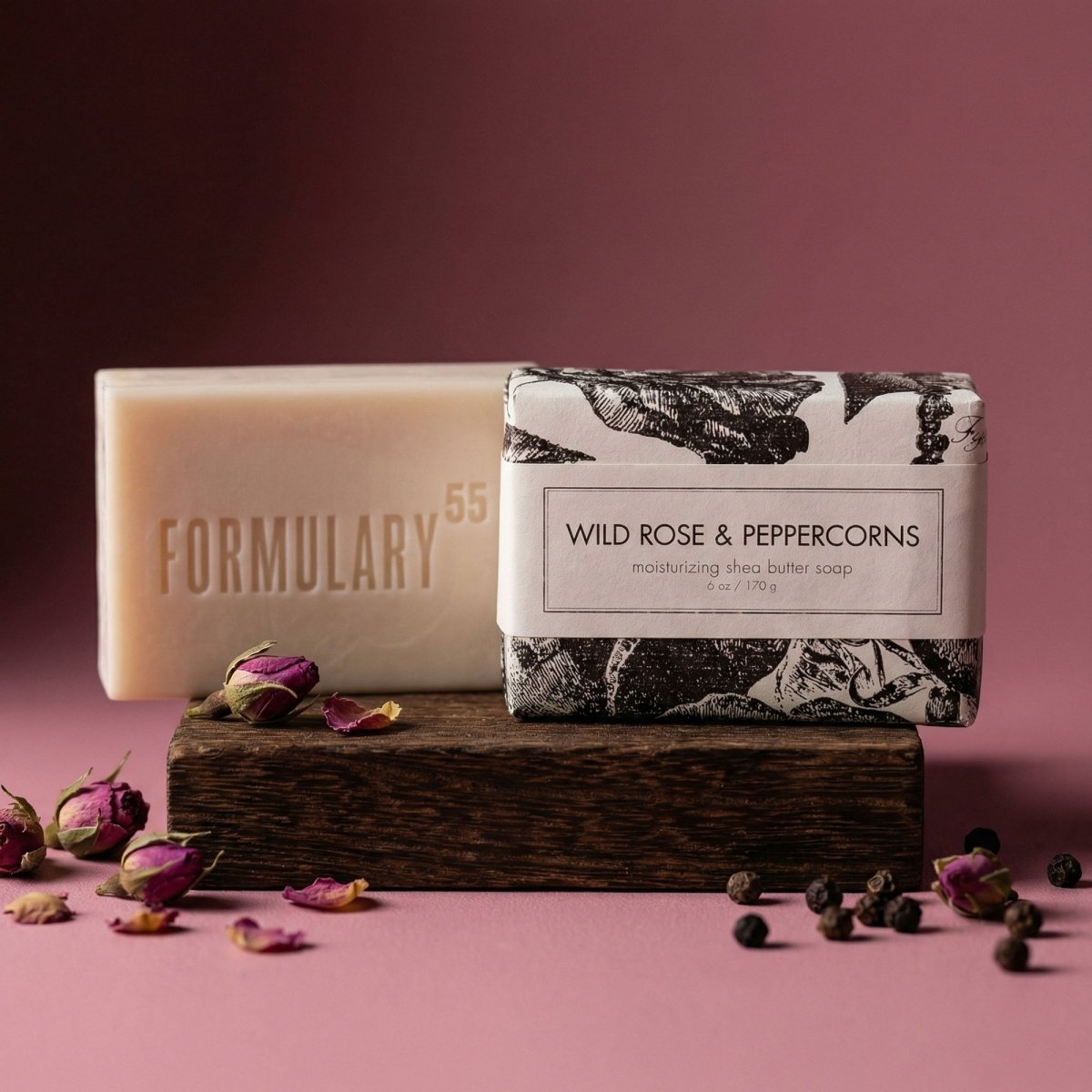 Wild Rose & Peppercorns - Shea Butter Bar Soap Formulary 55