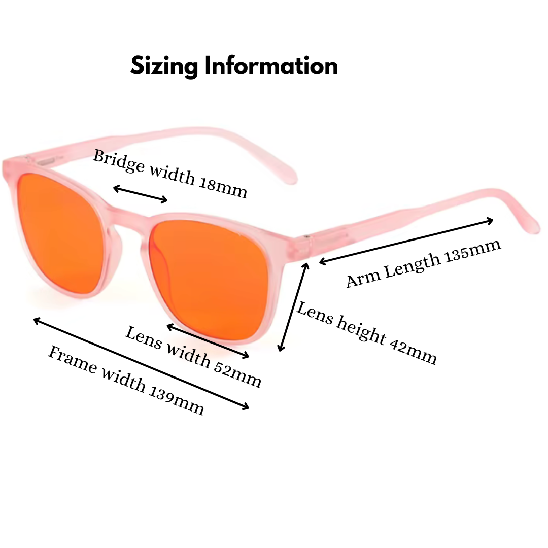DreamWalkerz Prettier in Pink sizing: bridge 18mm, lens width 52mm, lens height 42mm, arm 135mm, frame 139mm