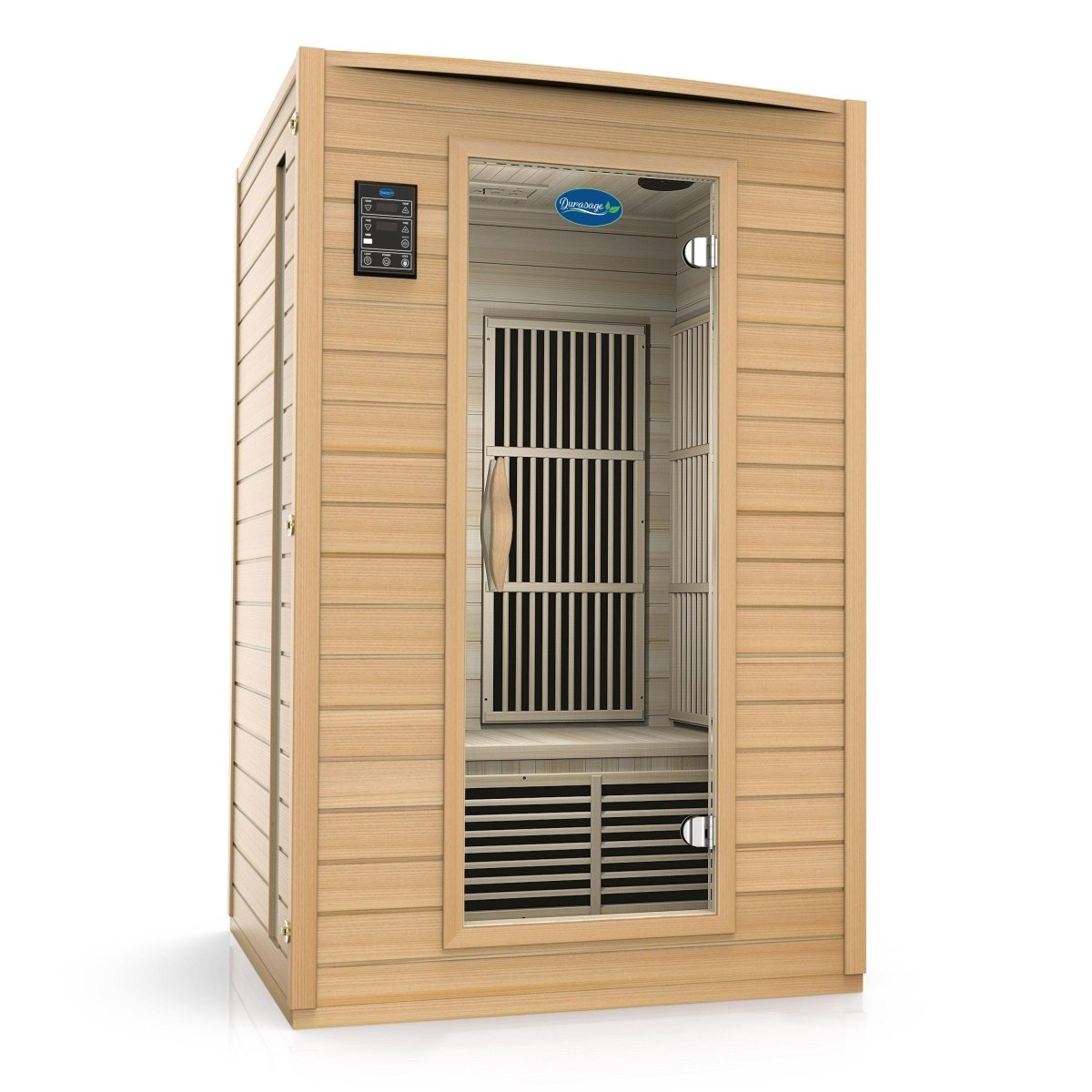 2-Person Carbon Infrared Sauna - Canadian Hemlock Wooden Sauna - 1700 Watts - Premium Audio Durasage Health