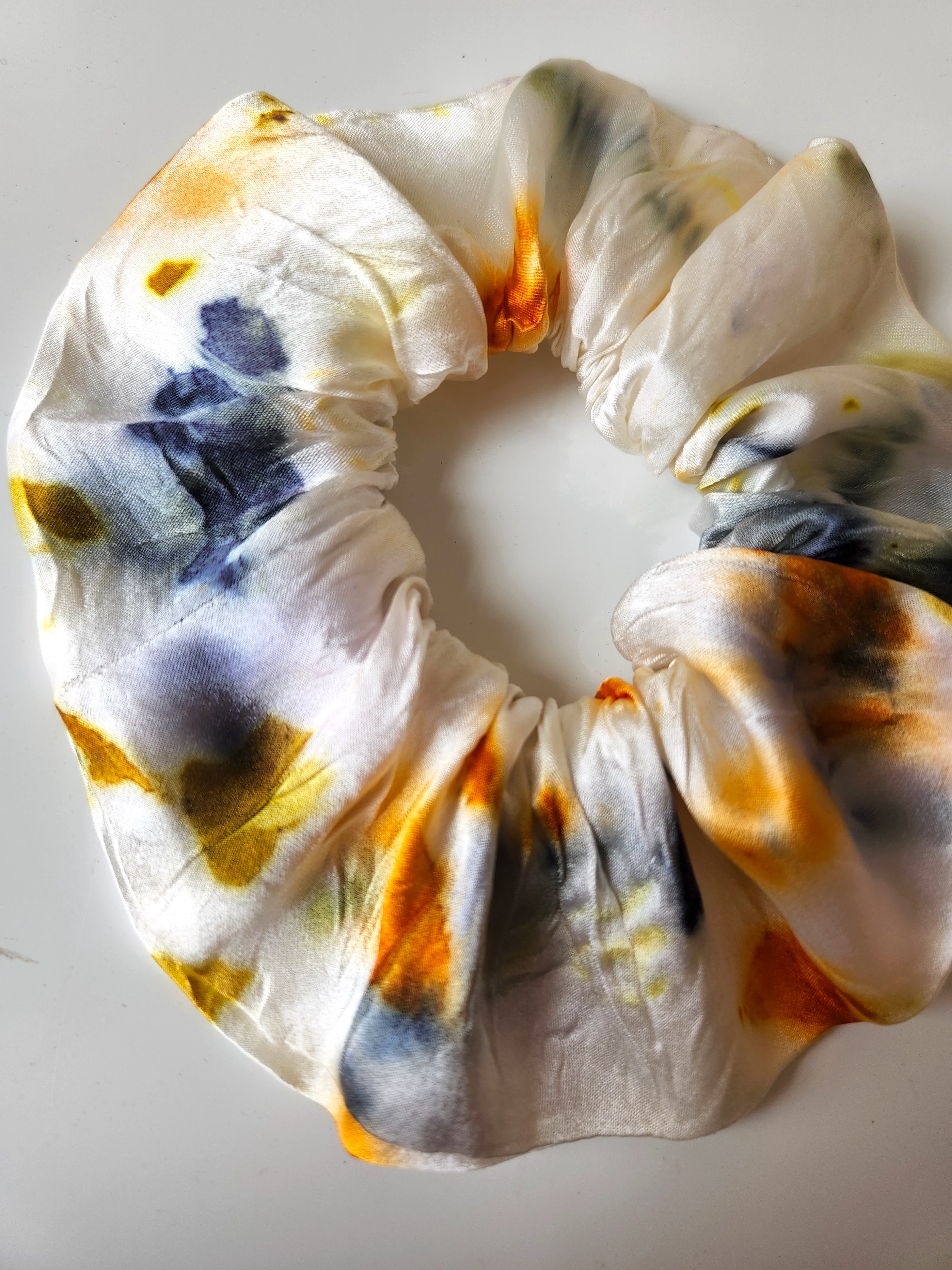 Botanically Dyed Silk Hair Scrunchie