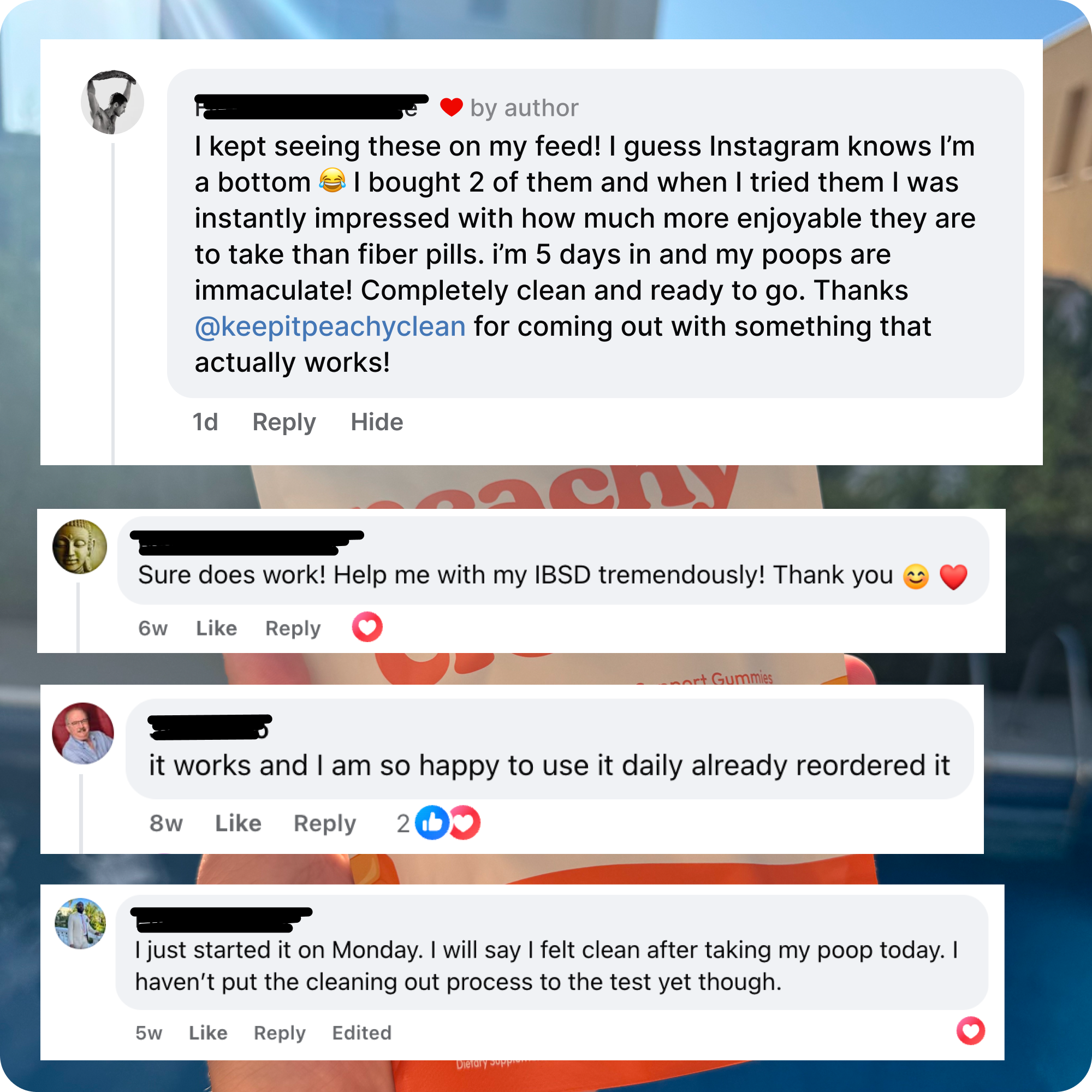 Peachy Clean Pre+Probiotic Fiber Gummies