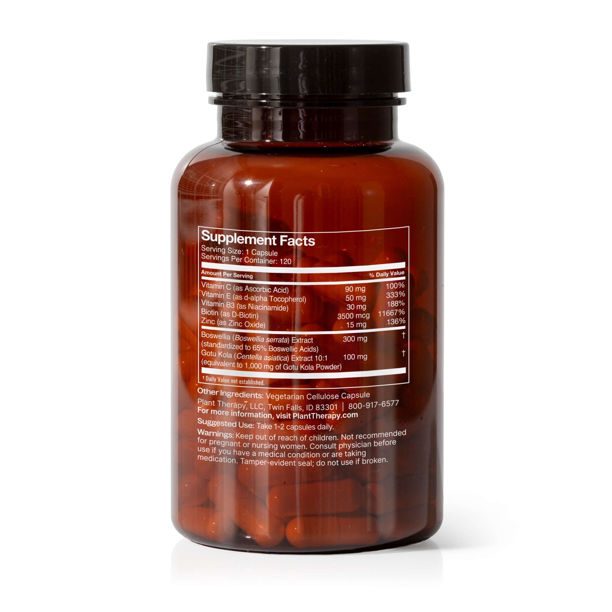 3 - in - 1 Hair, Skin & Nails Herbal Supplement - 120 Capsules Plant Therapy