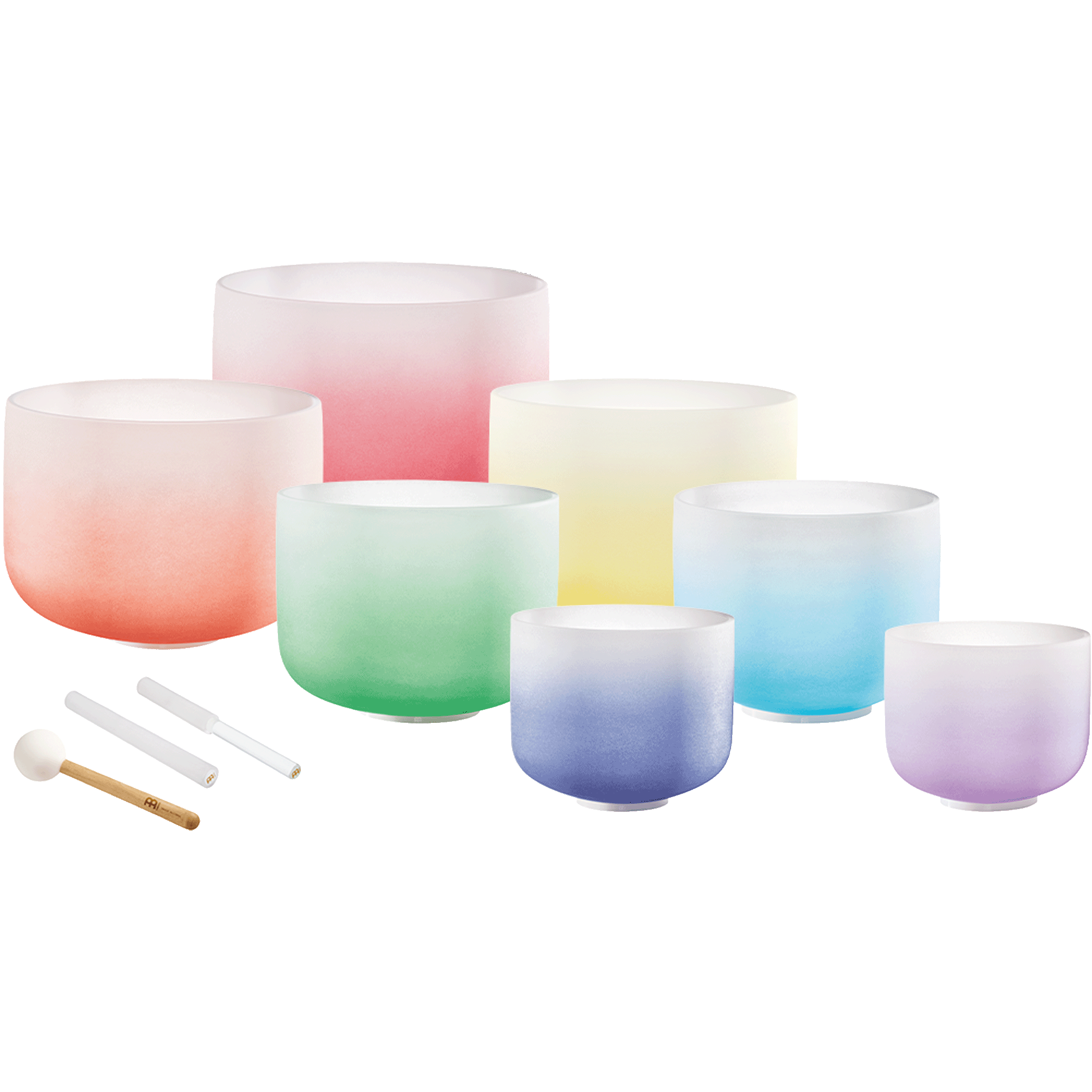 7 Chakra Color Quartz Crystal Singing Bowls Set (8" - 14") Sound Healing LAB