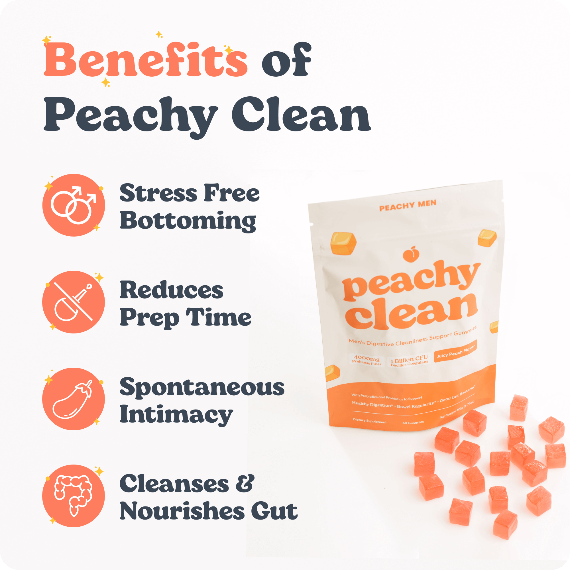 Peachy Clean Pre+Probiotic Fiber Gummies