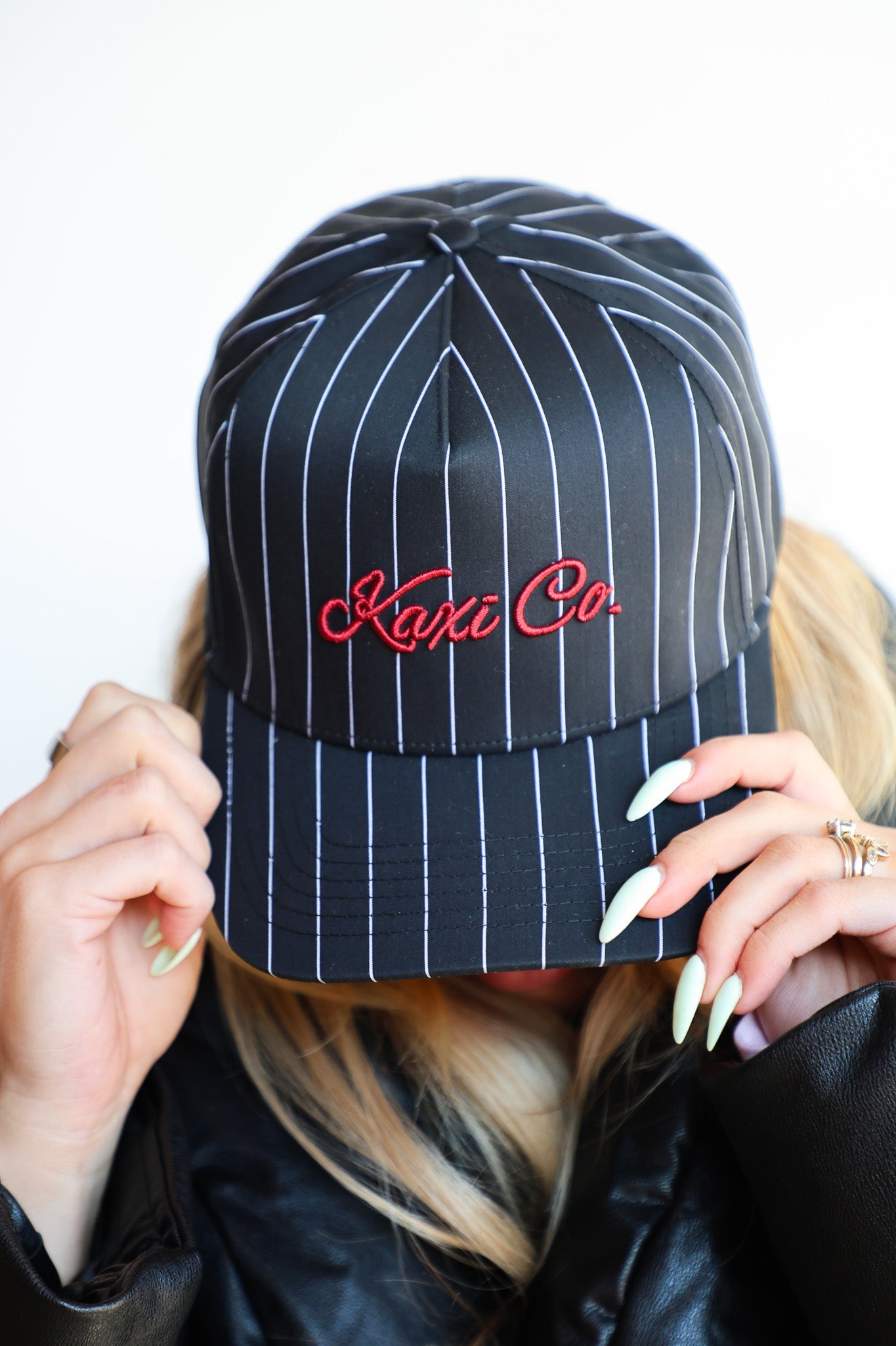 KAXI CO. PIN STRIPED TRUCKER HAT