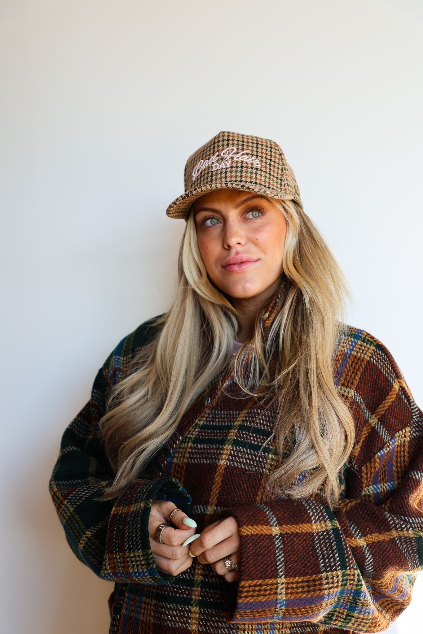 BAD HAIR DAY TWEED HOUNDSTOOTH TRUCKER HAT