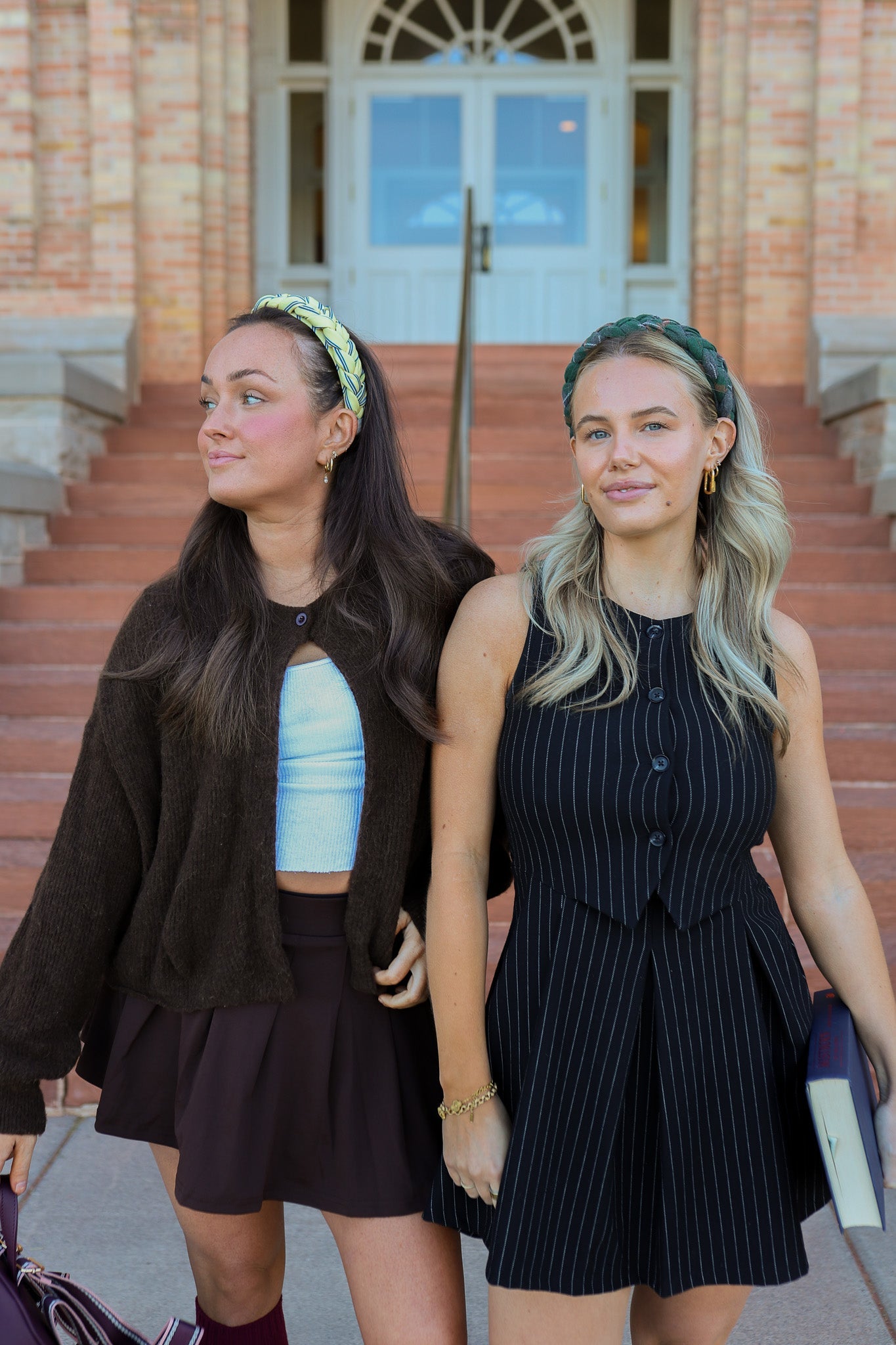 UNIVERSITY PLAID BRAIDED HEADBAND