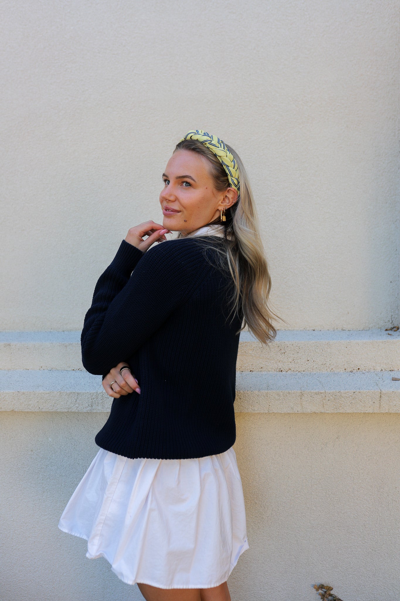 UNIVERSITY STRIPED BRAIDED HEADBAND