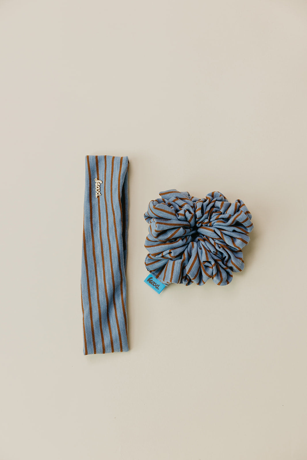 STRIPED OVERSIZED SCRUNCHIE + HEADBAND BUNDLE