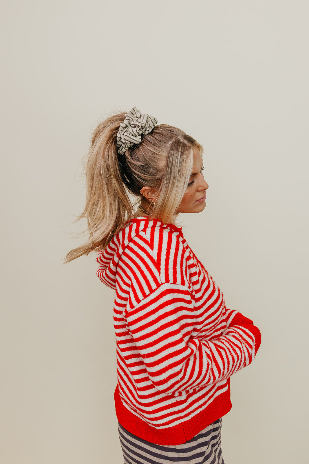 STRIPED OVERSIZED SCRUNCHIE + HEADBAND BUNDLE