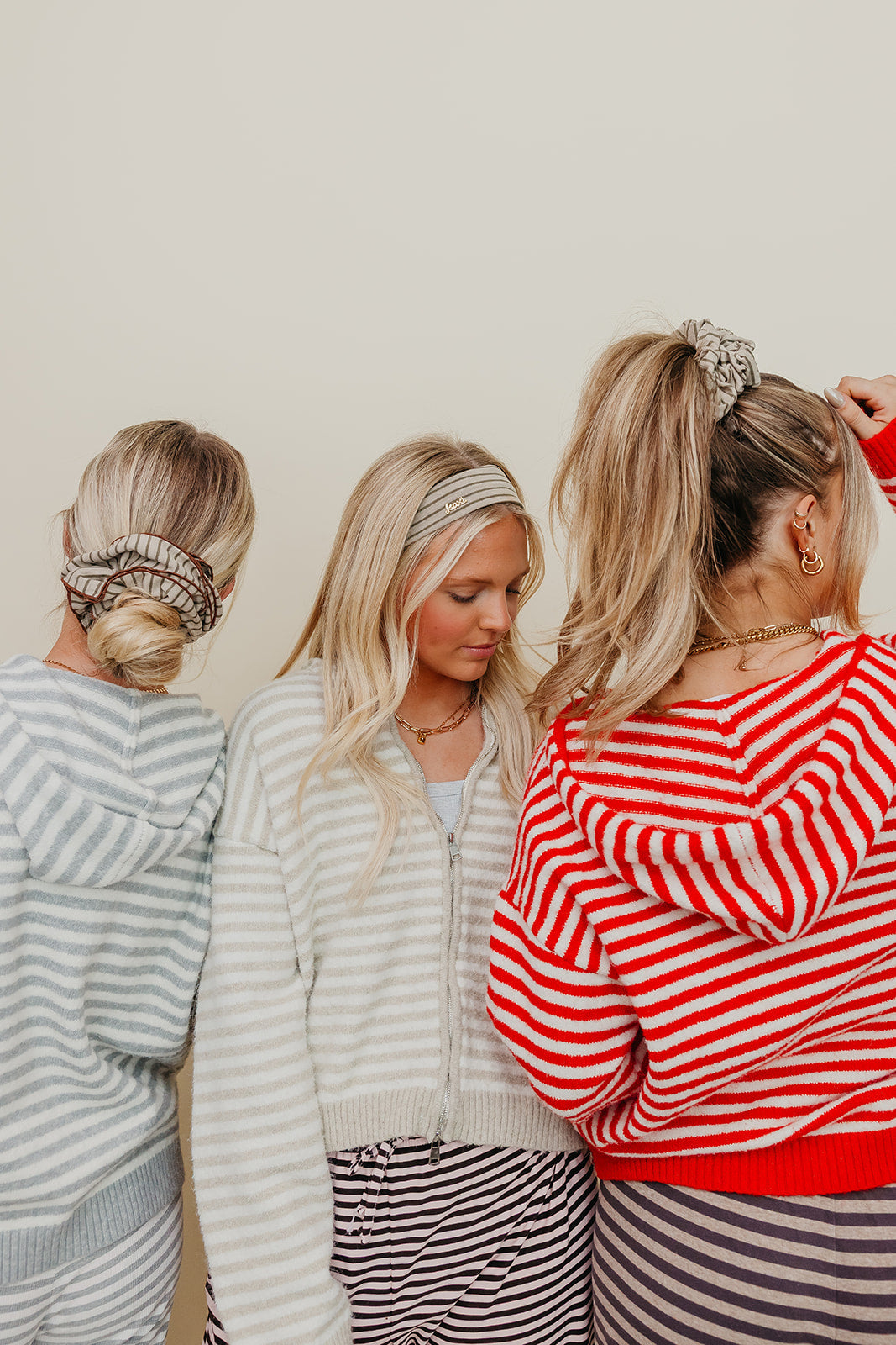 STRIPED OVERSIZED SCRUNCHIE + HEADBAND BUNDLE