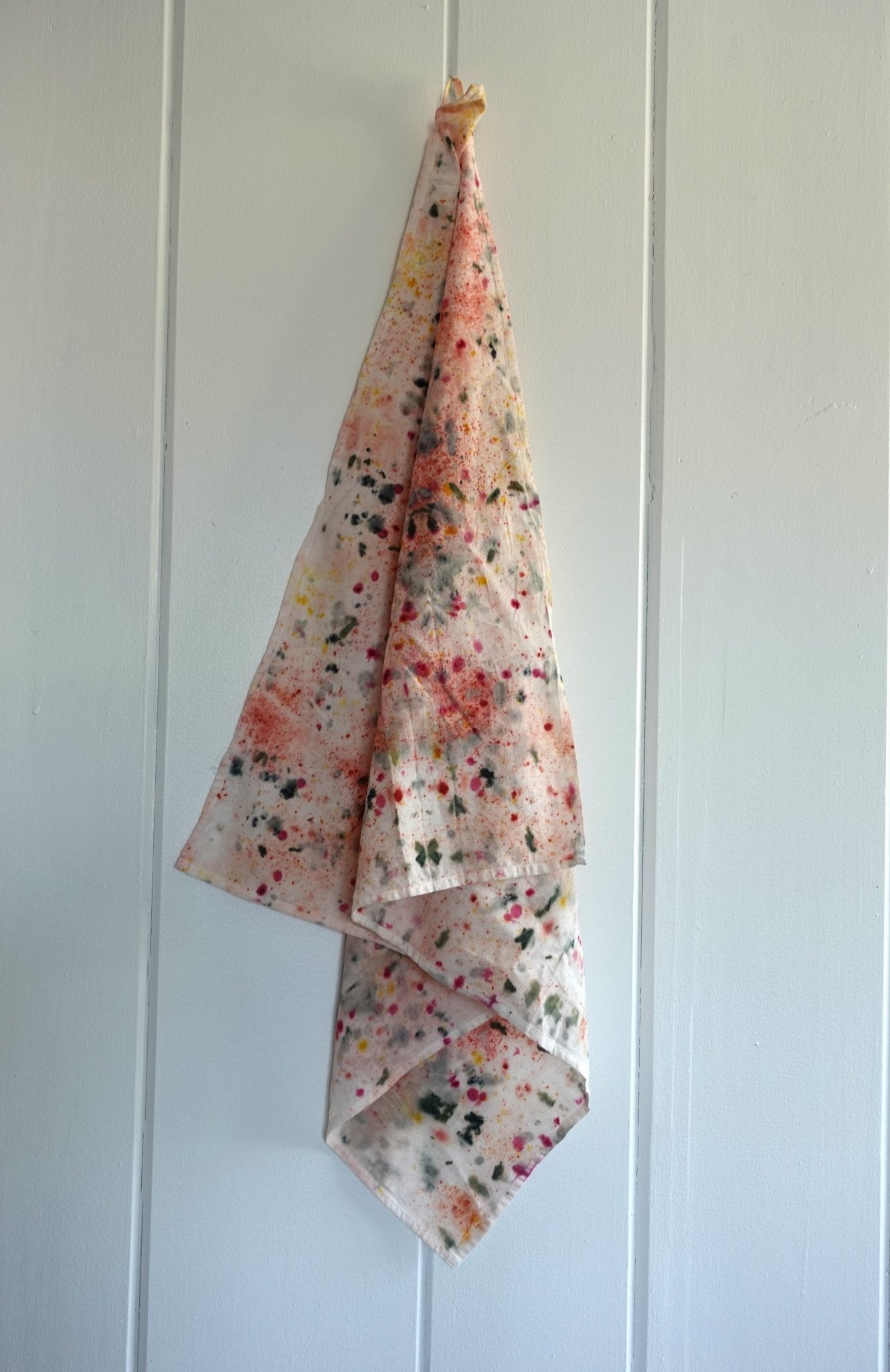 Abstract Botanically Dyed Recycled Cotton Tea Towel dyekween