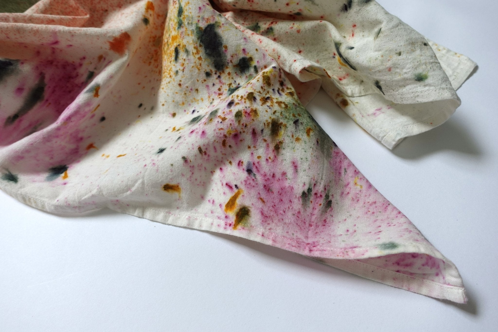 Abstract Botanically Dyed Recycled Cotton Tea Towel dyekween