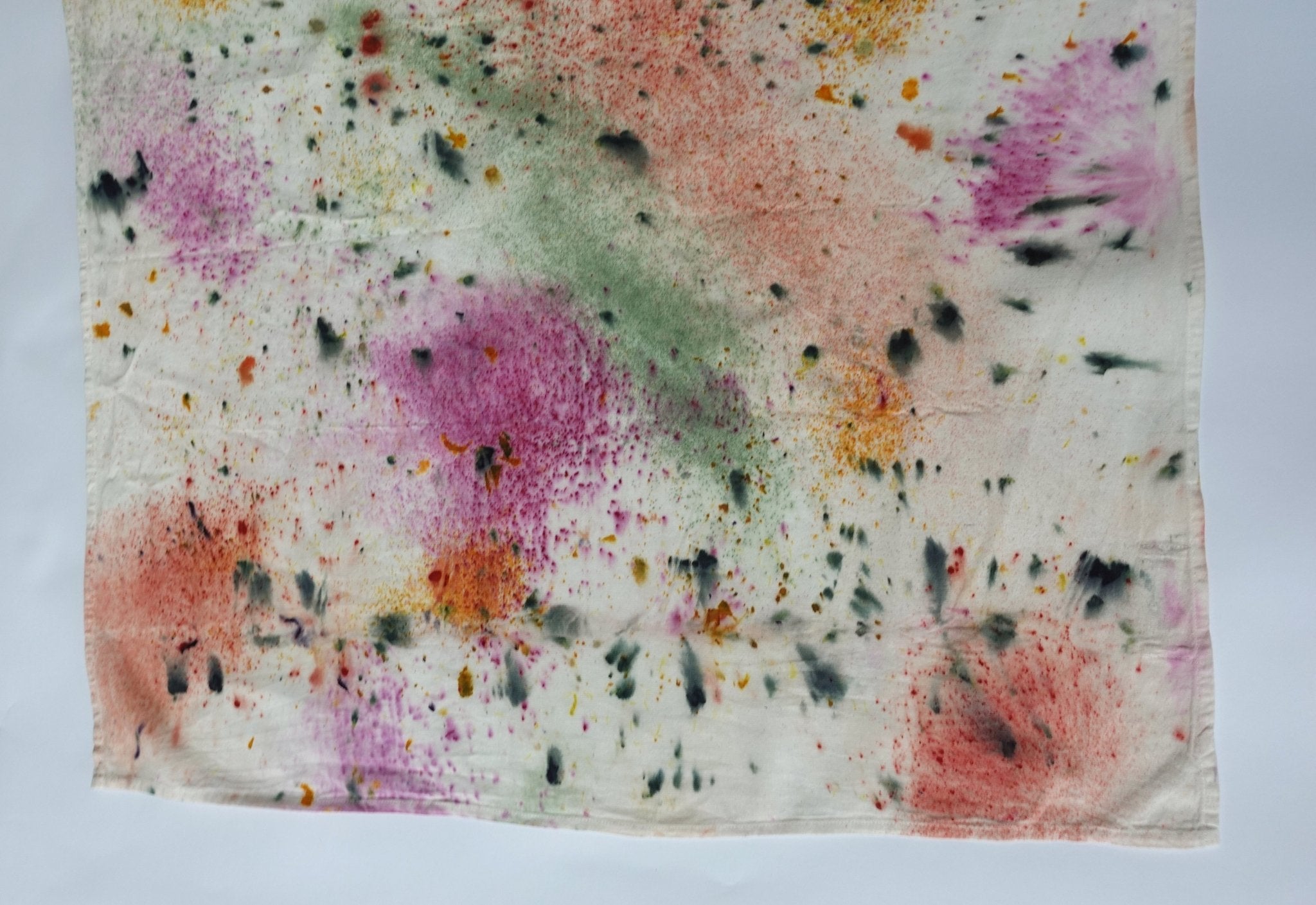 Abstract Botanically Dyed Recycled Cotton Tea Towel dyekween