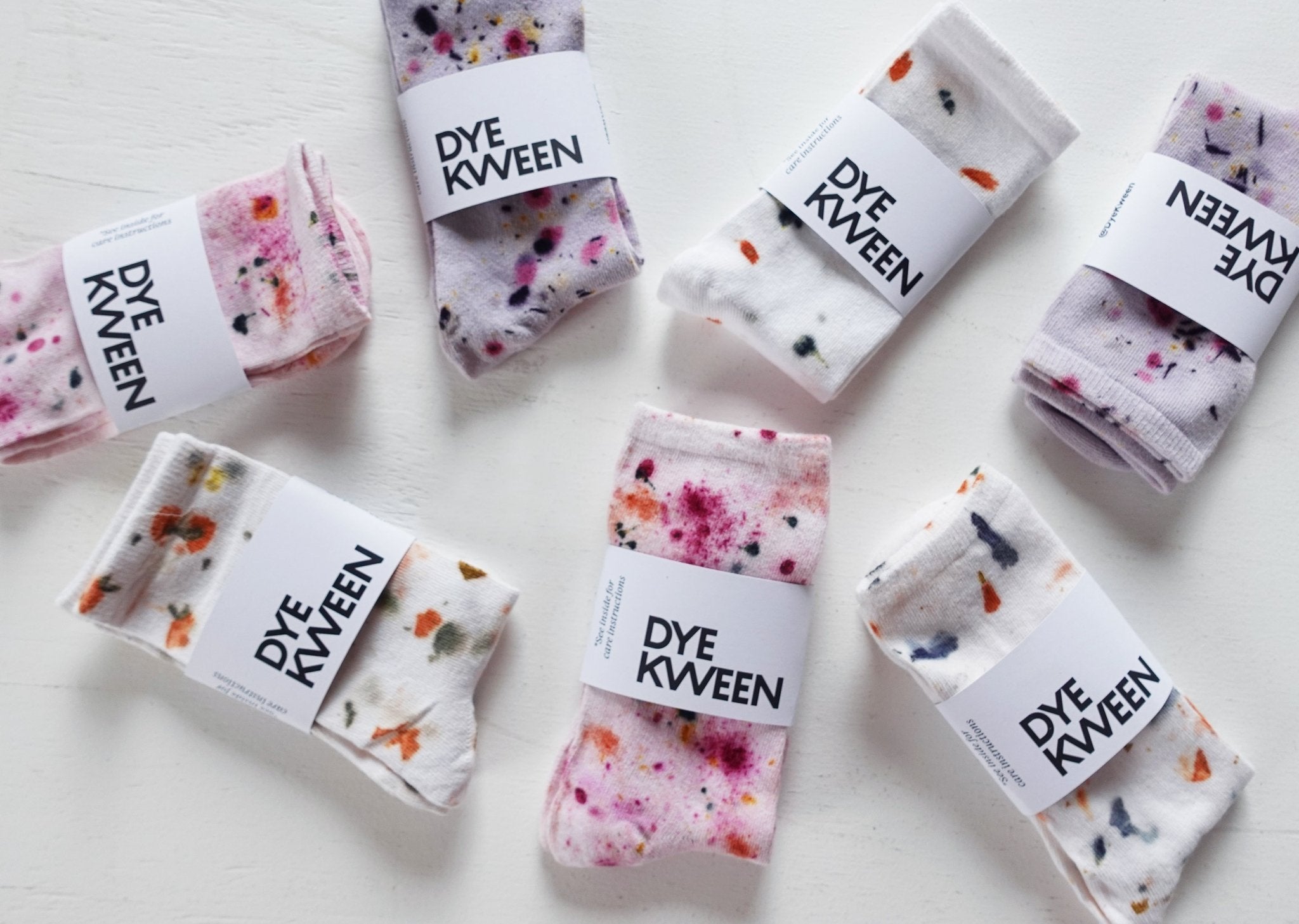 Abstract Bundle Dyed Cotton Crew Sock dyekween