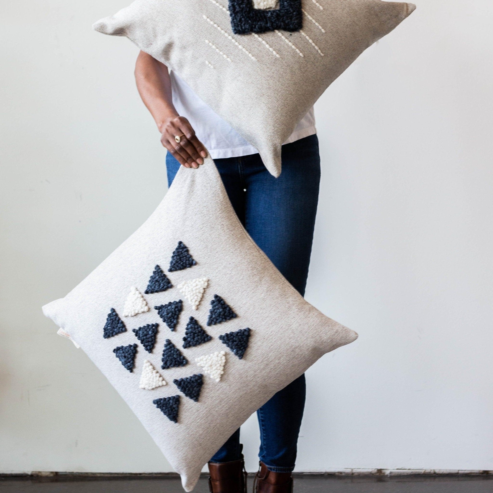 AfriScandi Harvest Wool + Cotton Throw Pillow Kanju Interiors