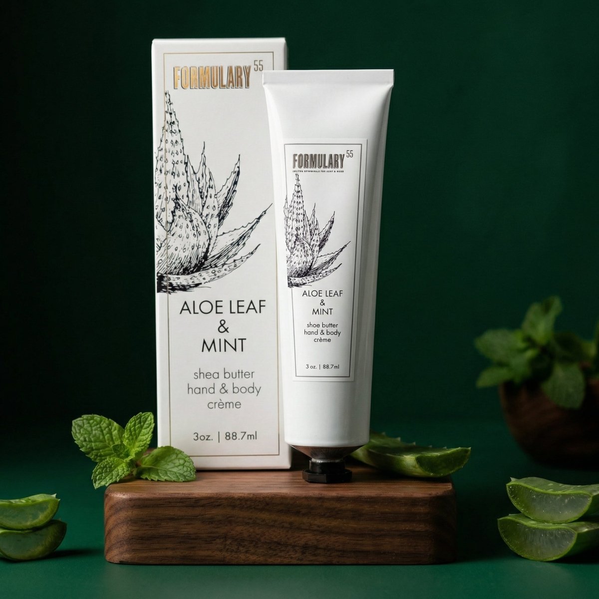 Aloe Leaf & Mint - On-the-Go Shea Butter Hand and Body Creme Tube Formulary 55