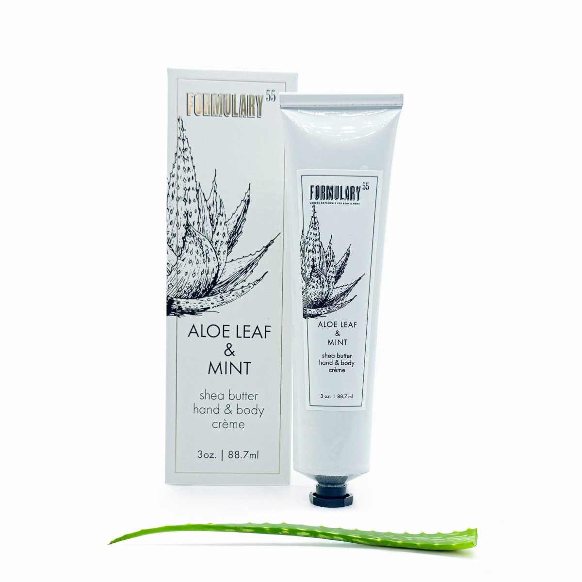 Aloe Leaf & Mint - On-the-Go Shea Butter Hand and Body Creme Tube Formulary 55