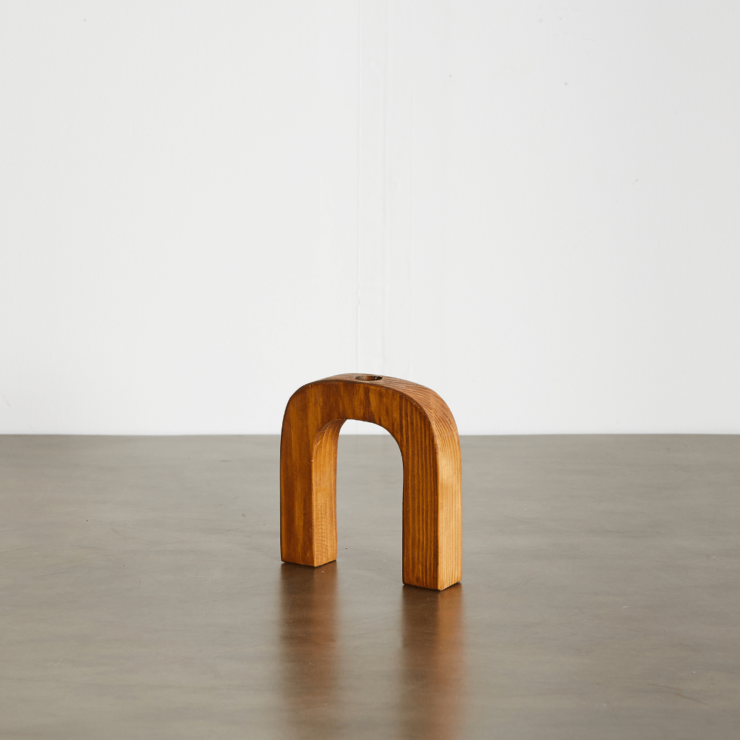 Arch Wooden Taper Candlestick Holder Kanju Interiors