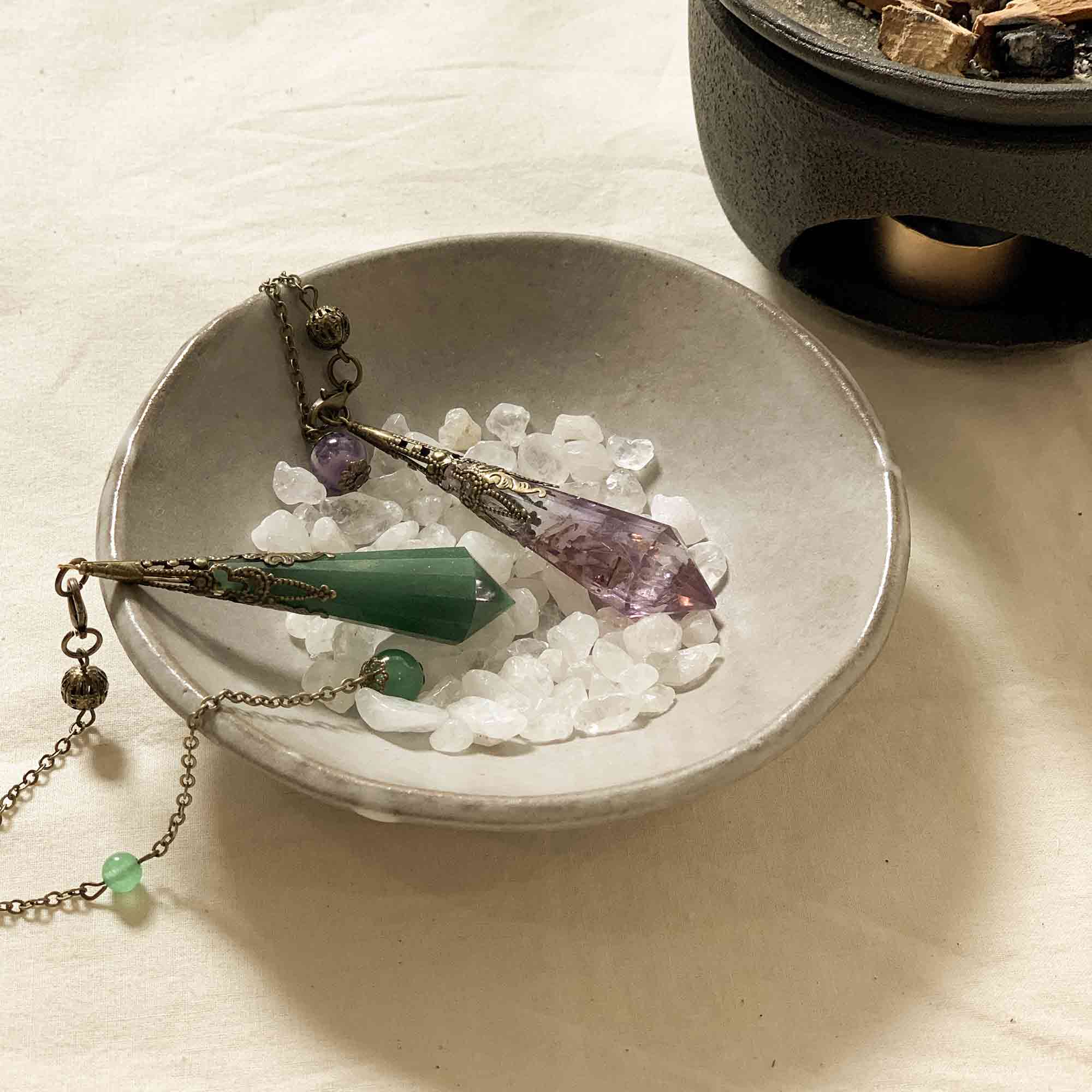 Aventurine Crystal Divination Pendulum CEDAR AND MYRRH