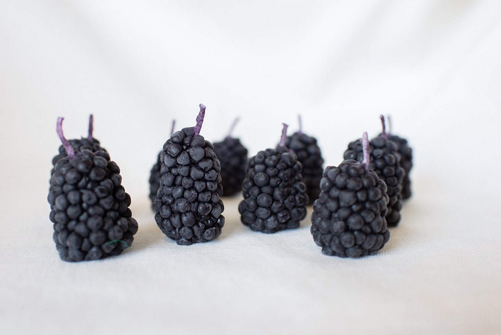 Velas de cumpleaños de cera de abejas y mora