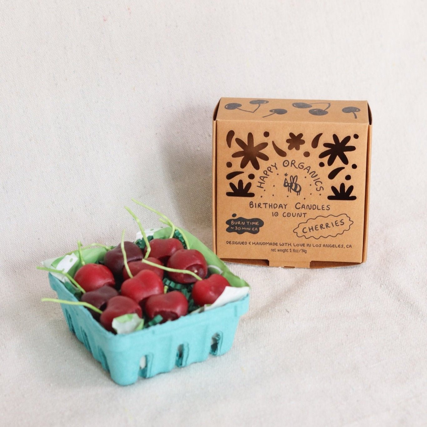 Beeswax Dark Red Cherry Candles 10ct Happy Organics