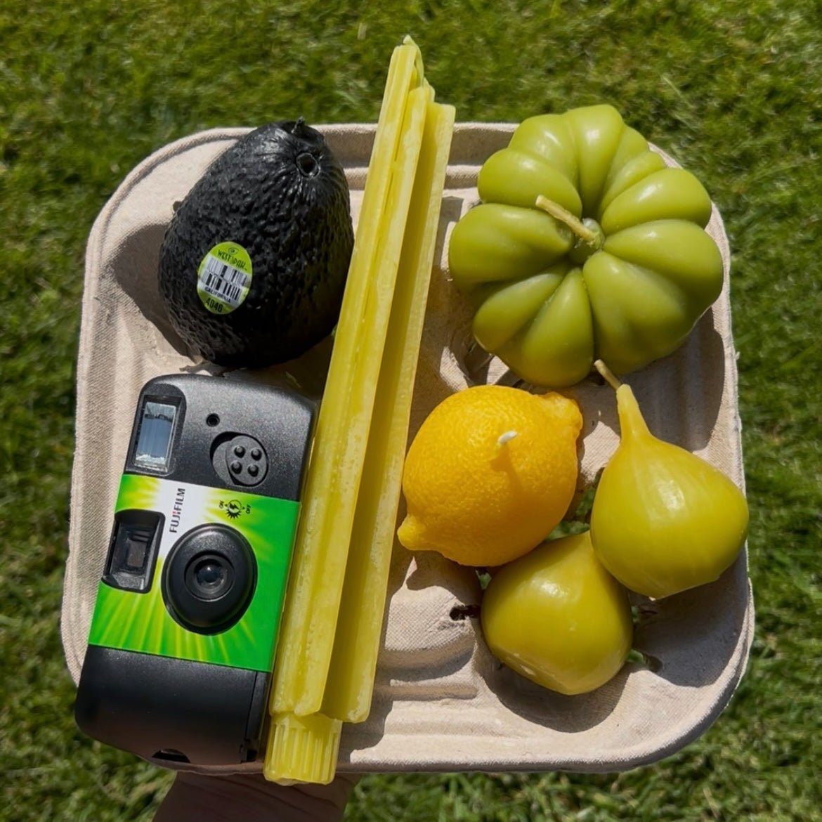 BEESWAX GREEN FIG TEALIGHT CANDLES - SET OF 2 Happy Organics