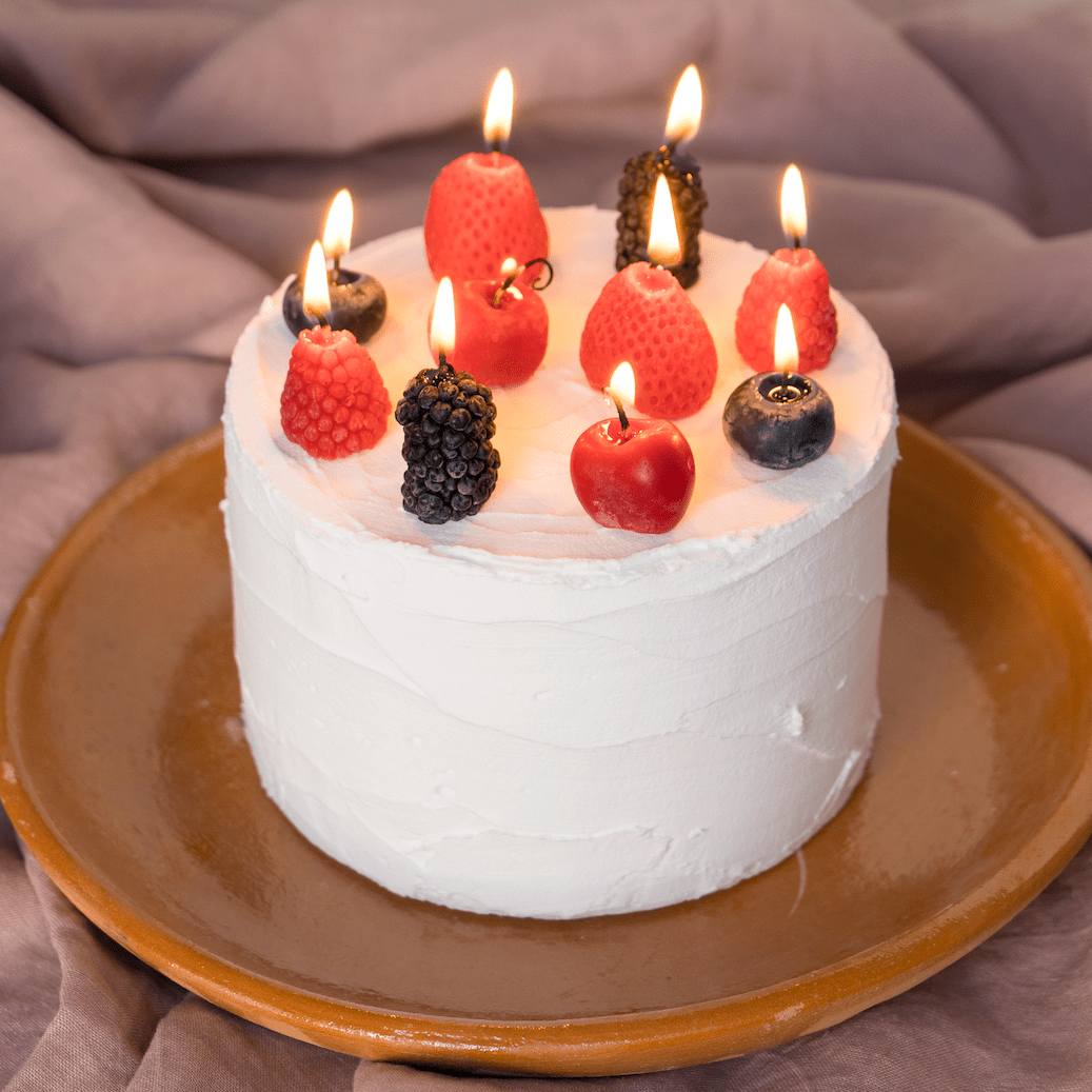 Beeswax Mixed Berry Birthday Candles Happy Organics