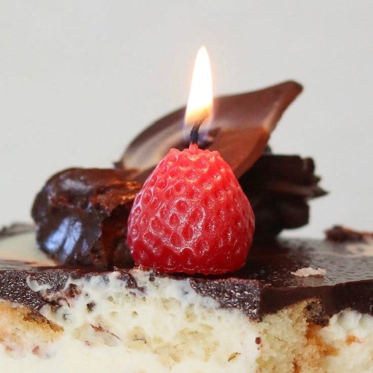 Beeswax Strawberry Birthday Candles Happy Organics