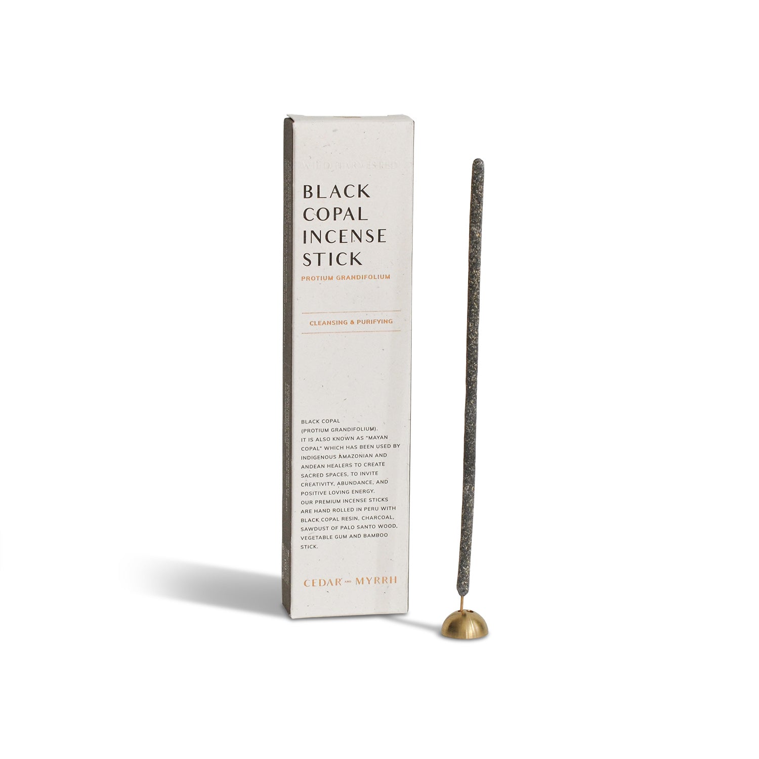 Black Copal Incense Sticks – 7 Hand - Rolled Sticks from Peru CEDAR AND MYRRH