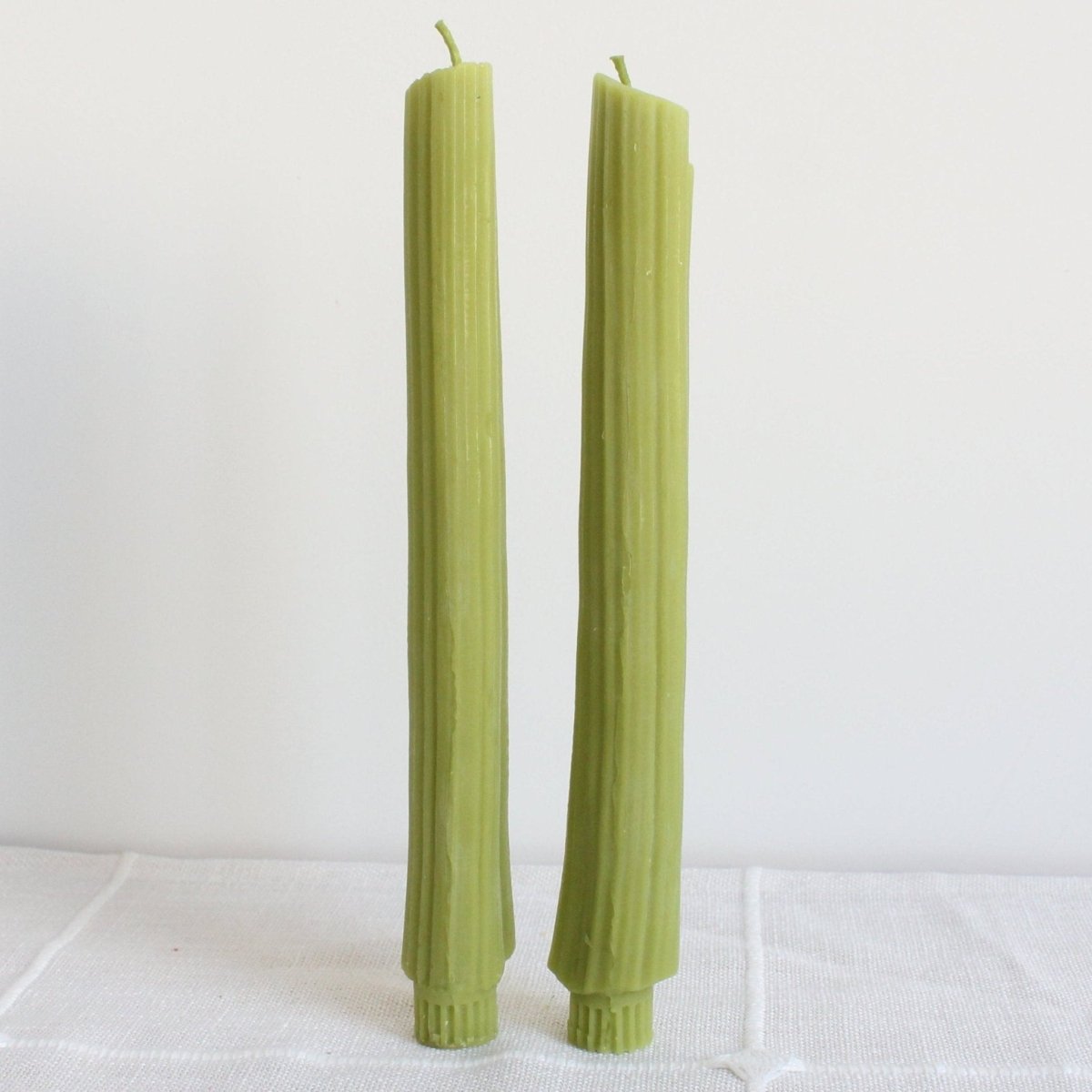 Celery Taper Beeswax Candles Happy Organics