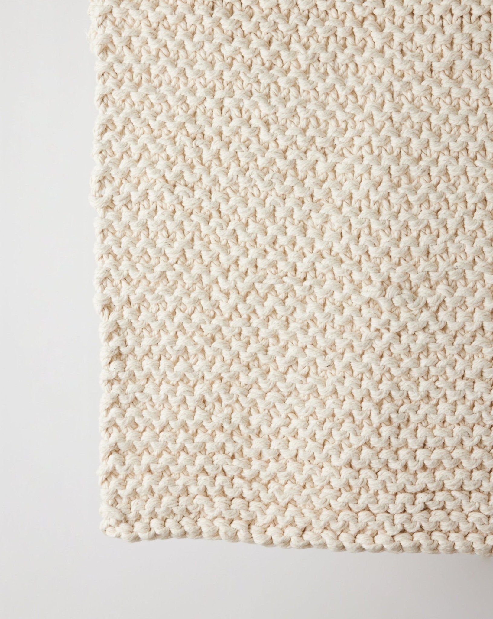 Chunky Ecru Hand - Loomed Mat Kanju Interiors