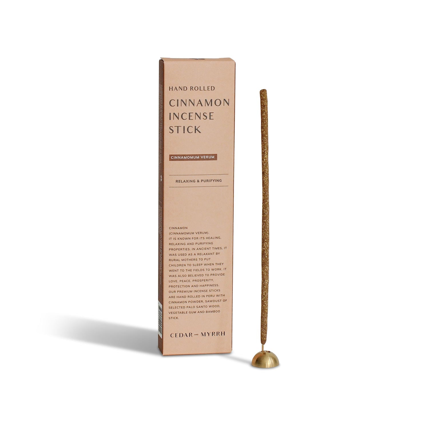 Cinnamon Incense Sticks – 7 Hand - Rolled Sticks from Peru CEDAR AND MYRRH