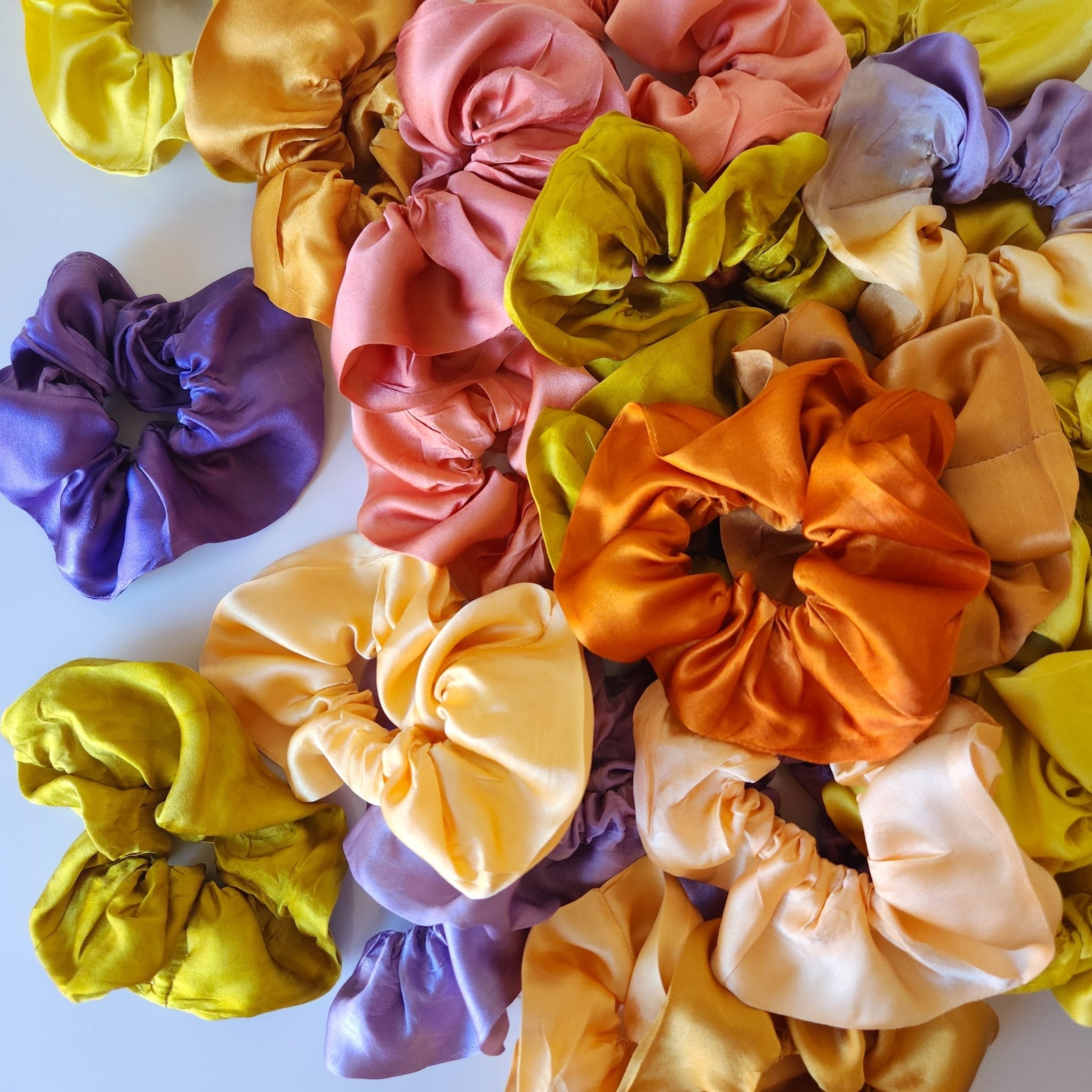 COLOR POP! Solid Botanically Dyed Silk Hair Scrunchie dyekween