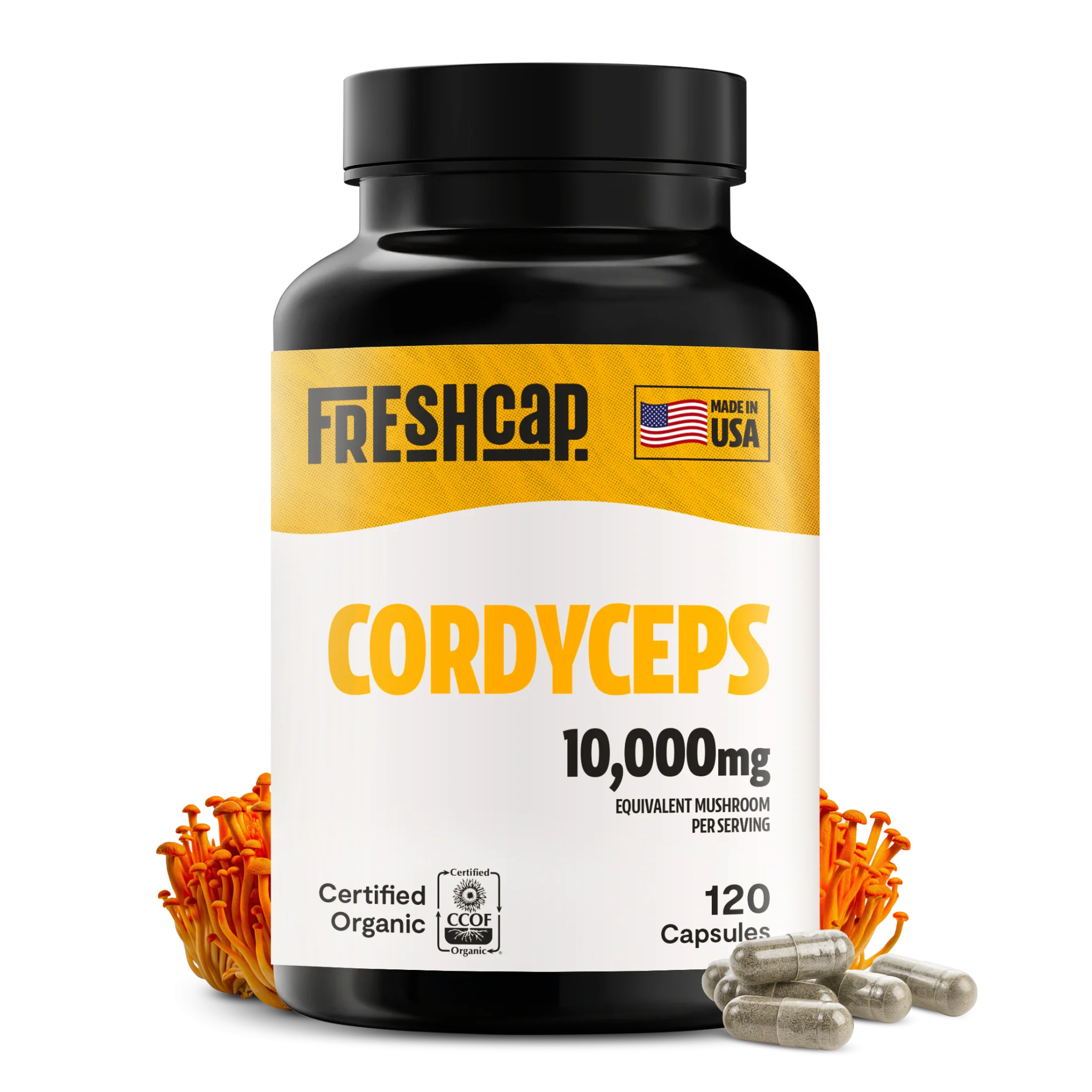 Cordyceps Mushroom Extract Capsules FreshCap Mushrooms