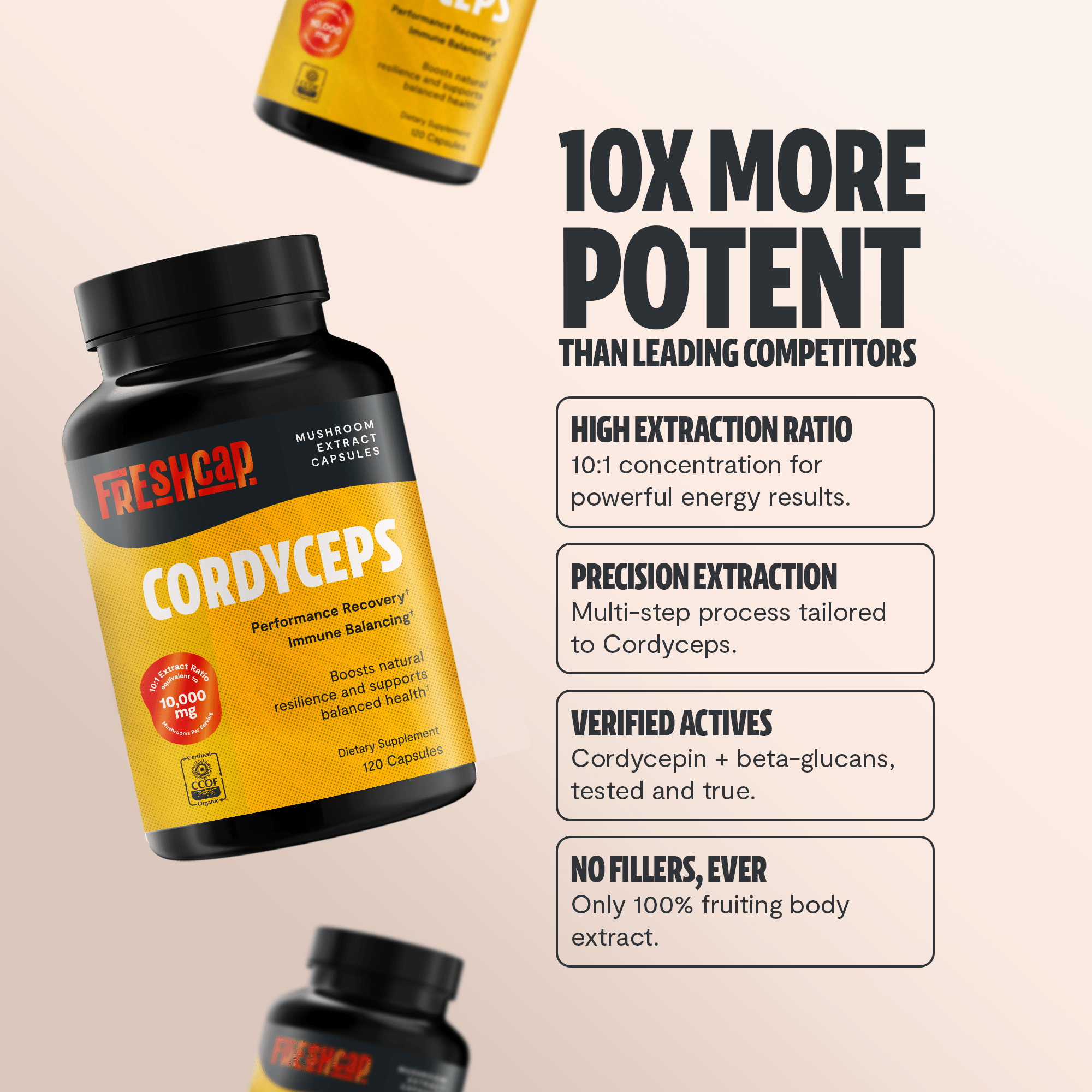 Cordyceps Mushroom Extract Capsules FreshCap Mushrooms