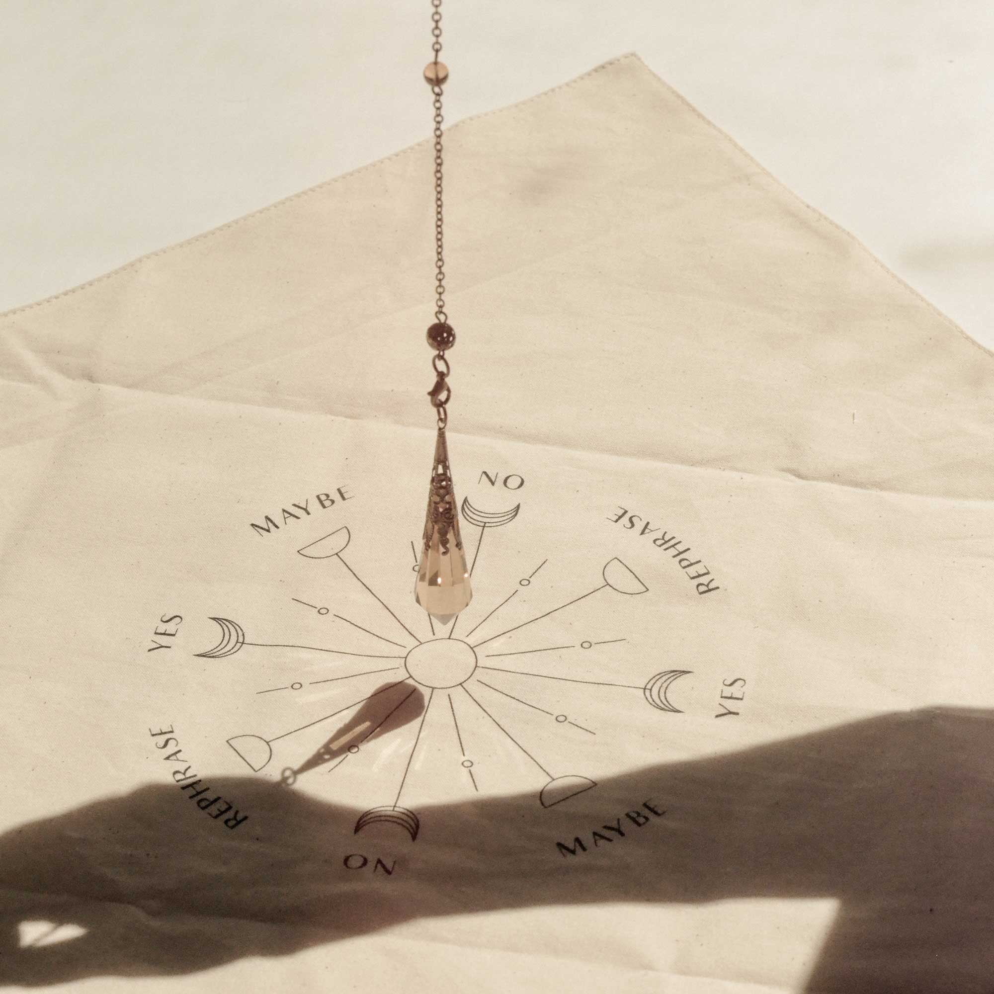 Crystal Pendulum Divination Kit with Canvas Board Bag CEDAR AND MYRRH