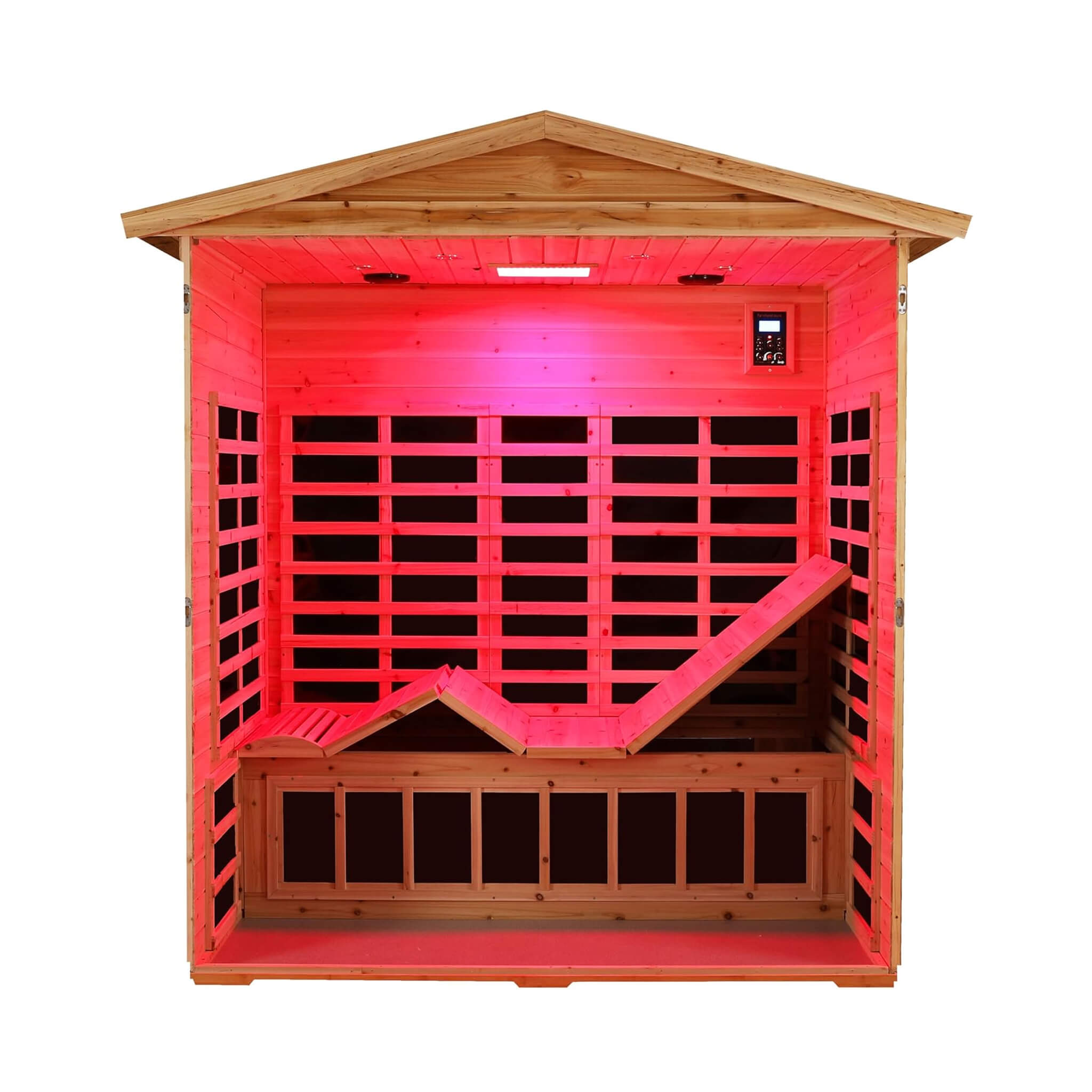 Deluxe 3 -Person Outdoor Full Spectrum Low EMF Infrared Home Sauna With Bluetooth Speakers LED Reading Light SAKSBY WHOLESALE