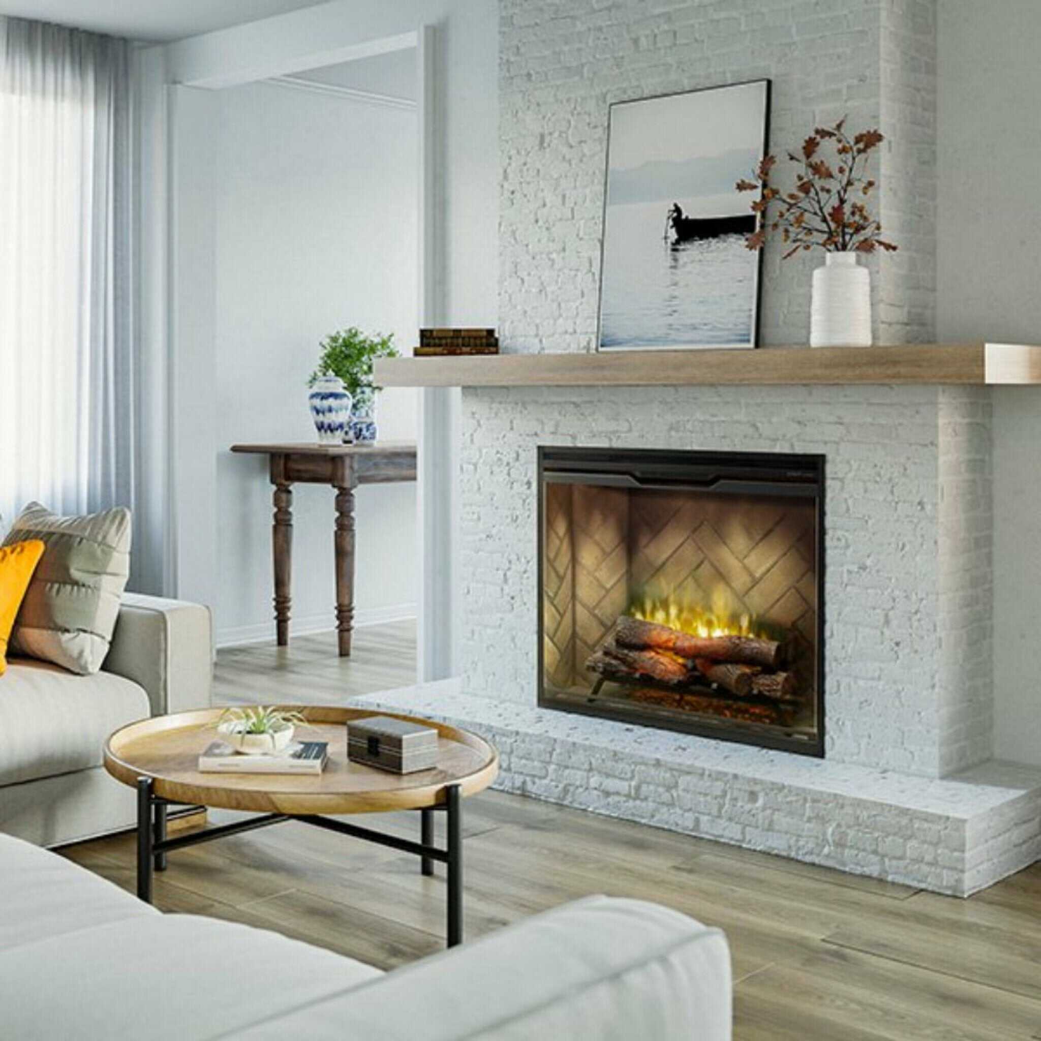 Dimplex Revillusion Herringbone Brick Built - In Electric Firebox With Front Glass [RBF30/36/42] (SAK12893) SAKSBY WHOLESALE